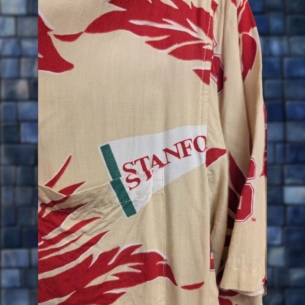 Reyn Spooner VINTAGE Reyn Spooner Stanford Cardinals Hawaiian Shirt M Ivory 1990s Mens Size US M / EU 48-50 / 2 - 1 Thumbnail