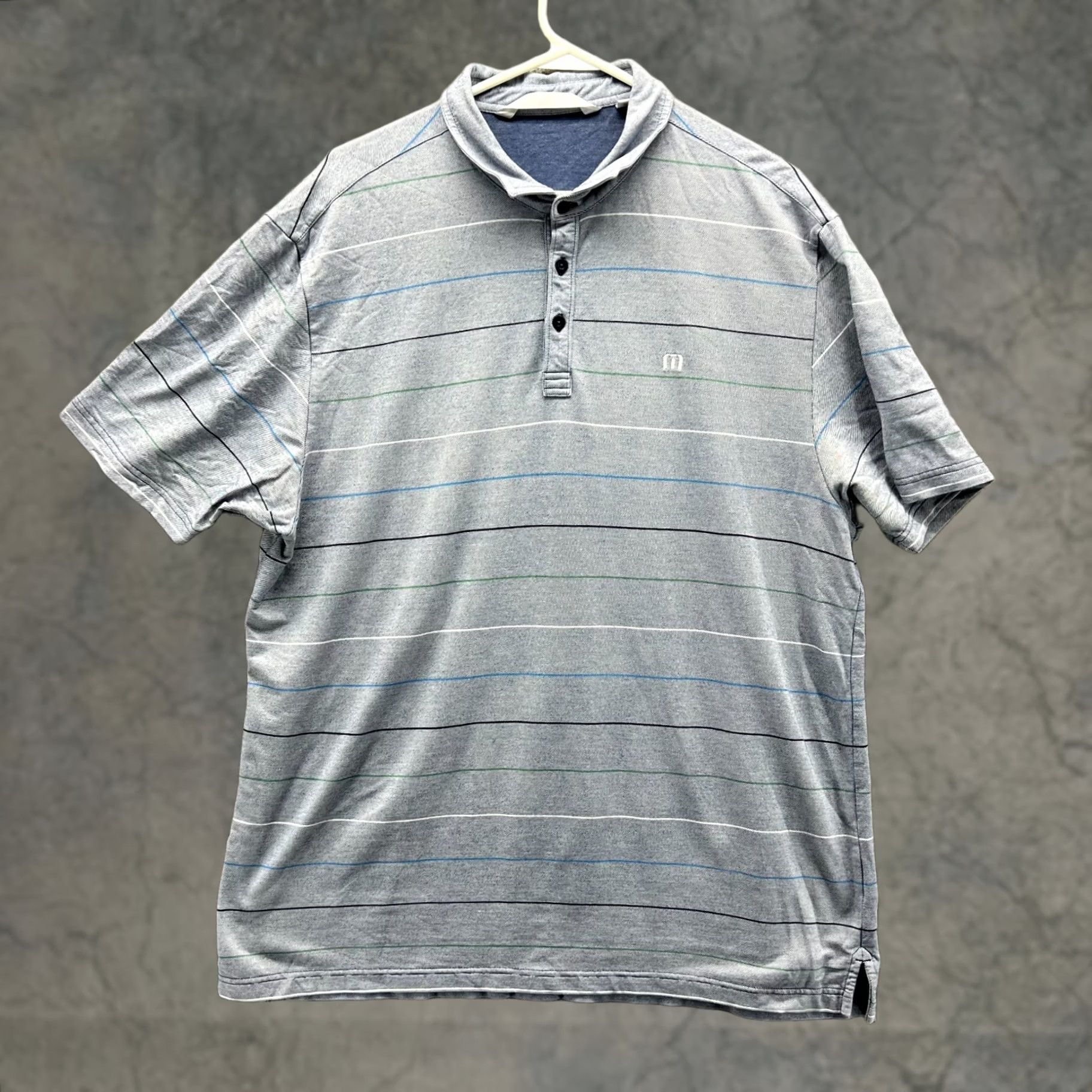 TravisMathew VINTAGE: No Travis Mathew Polo Shirt Men XL Gray Green Striped Cotton Golf Size US XL / EU 56 / 4 - 1 Thumbnail