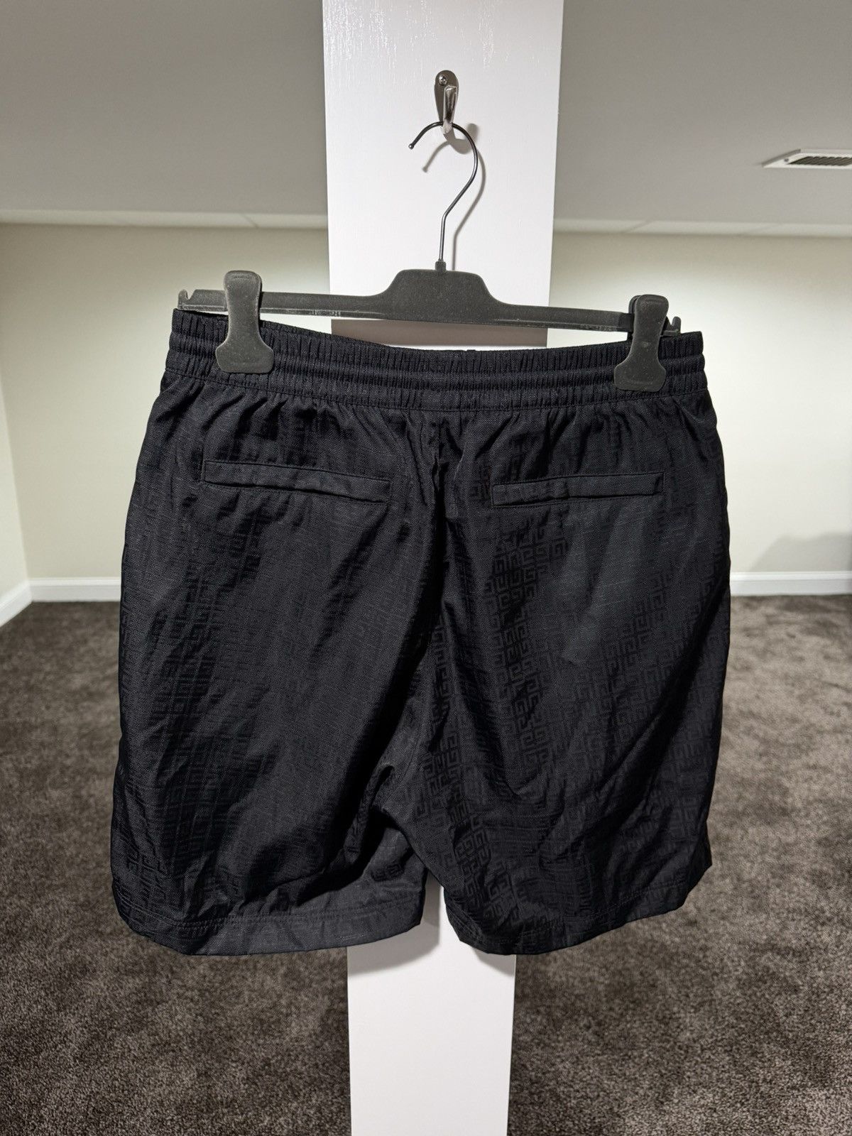 Givenchy Givenchy 4G Monogram Jacquard Logo Print Black Nylon Shorts Size US 32 / EU 48 - 2 Thumbnail