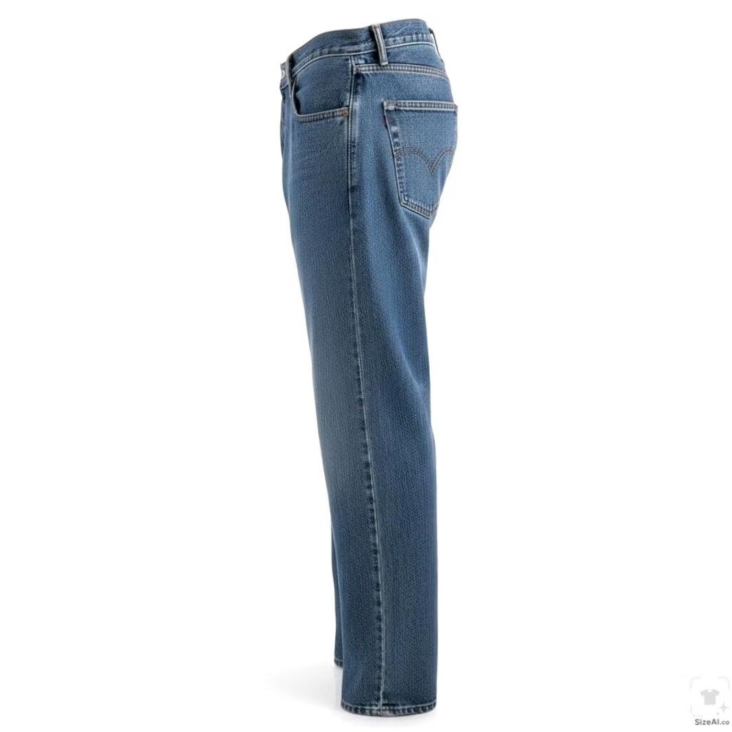 Levi's Levi's 505 Jeans Mens Regular Straight Blue Medium Wash Zip Fly 34x30 Denim Cotton Logo Pocket 5-Pocket Belt Loops Size US 34 / EU 50 - 3 Thumbnail