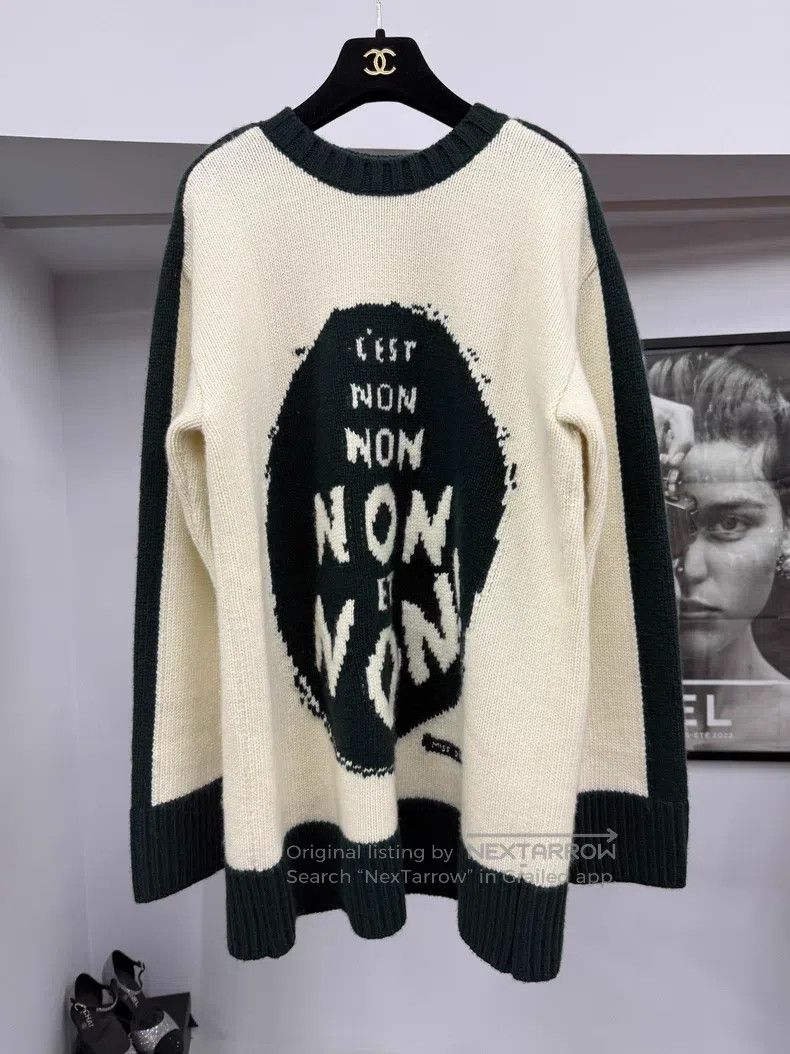 Dior Dior White and green long letter print sweater Size XS / US 0-2 / IT 36-38 - 1 Thumbnail