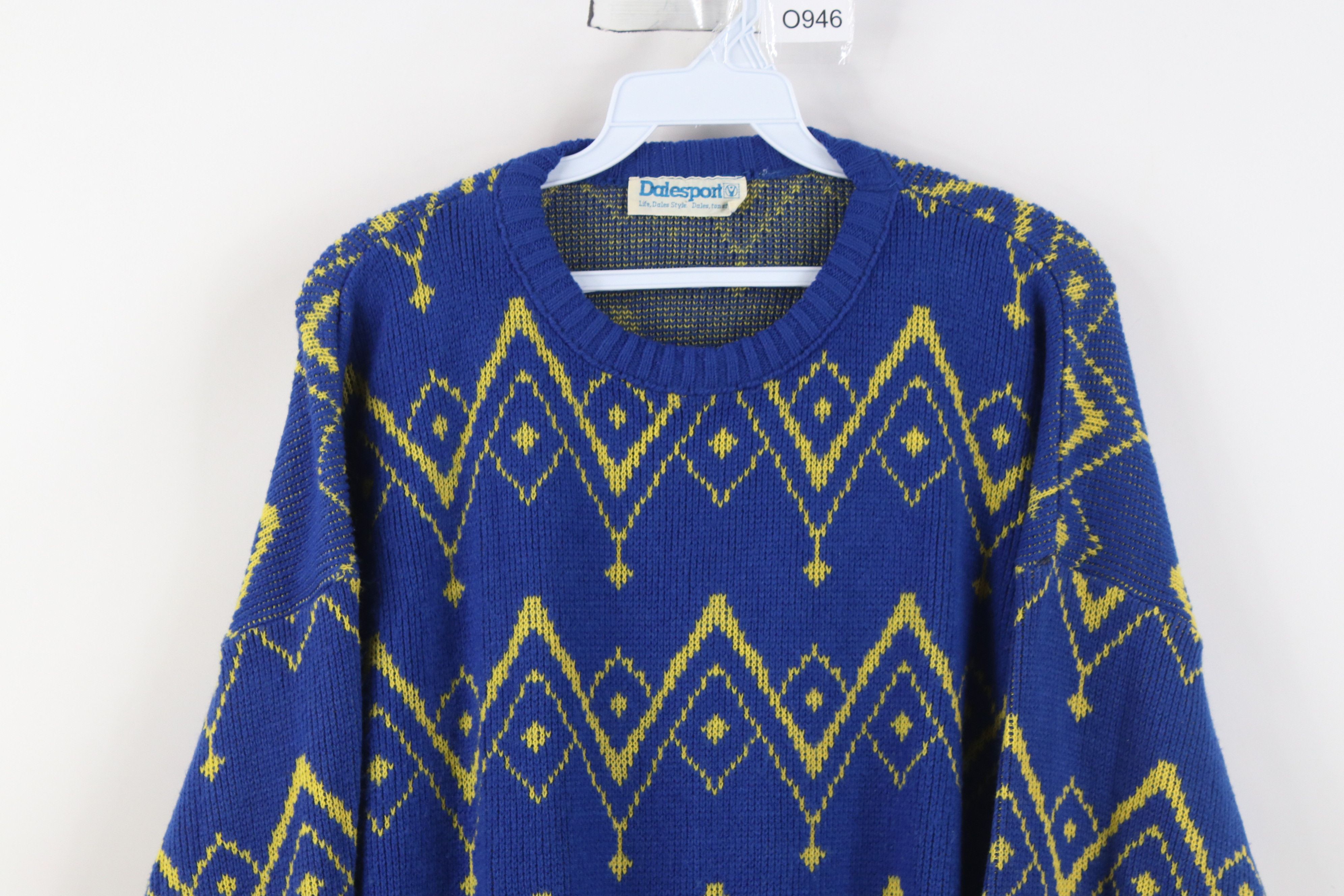 Vintage Vtg 80s 90s Dale Sport Norway Ribbed Knit Crewneck Sweater Size XL / US 12-14 / IT 48-50 - 2 Thumbnail