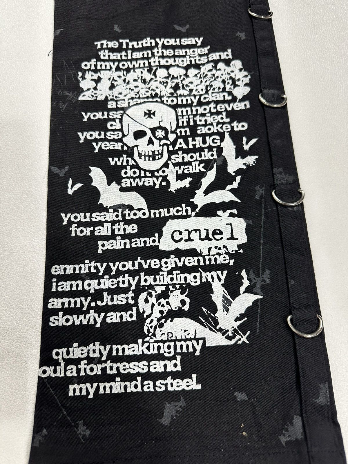 Other Punk Rock Bondge Skull Skeleton Poem Style Pants Size US 31 - 5 Thumbnail