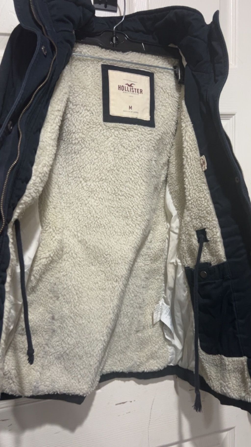 Hollister Hollister Navy Utility Jacket w Beige Sherpa Lining, Size M Size M / US 6-8 / IT 42-44 - 4 Thumbnail