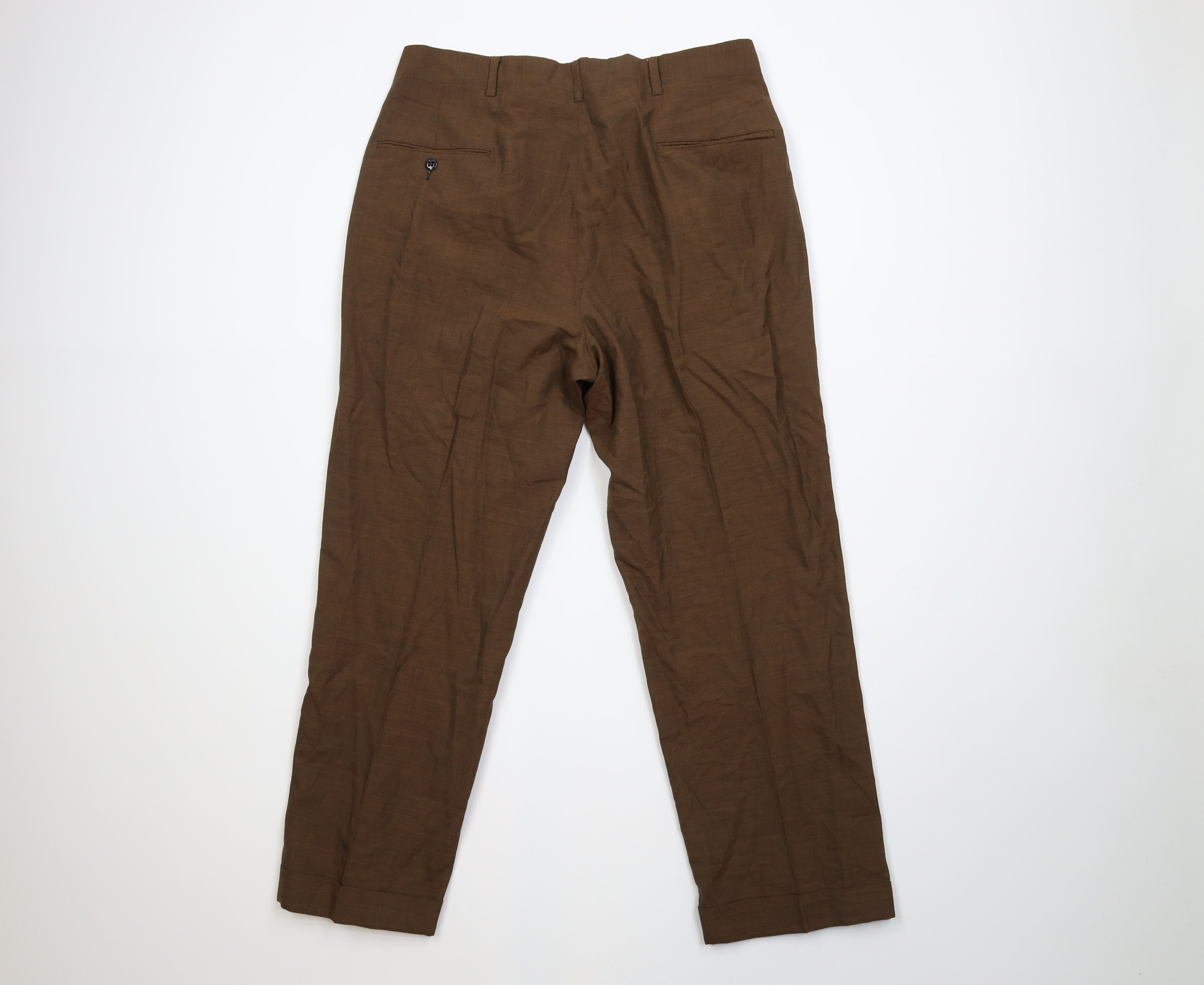 Vintage Vintage 60s Streetwear Wool Knit Chino Pants Heather Brown Size US 32 / EU 48 - 8 Thumbnail
