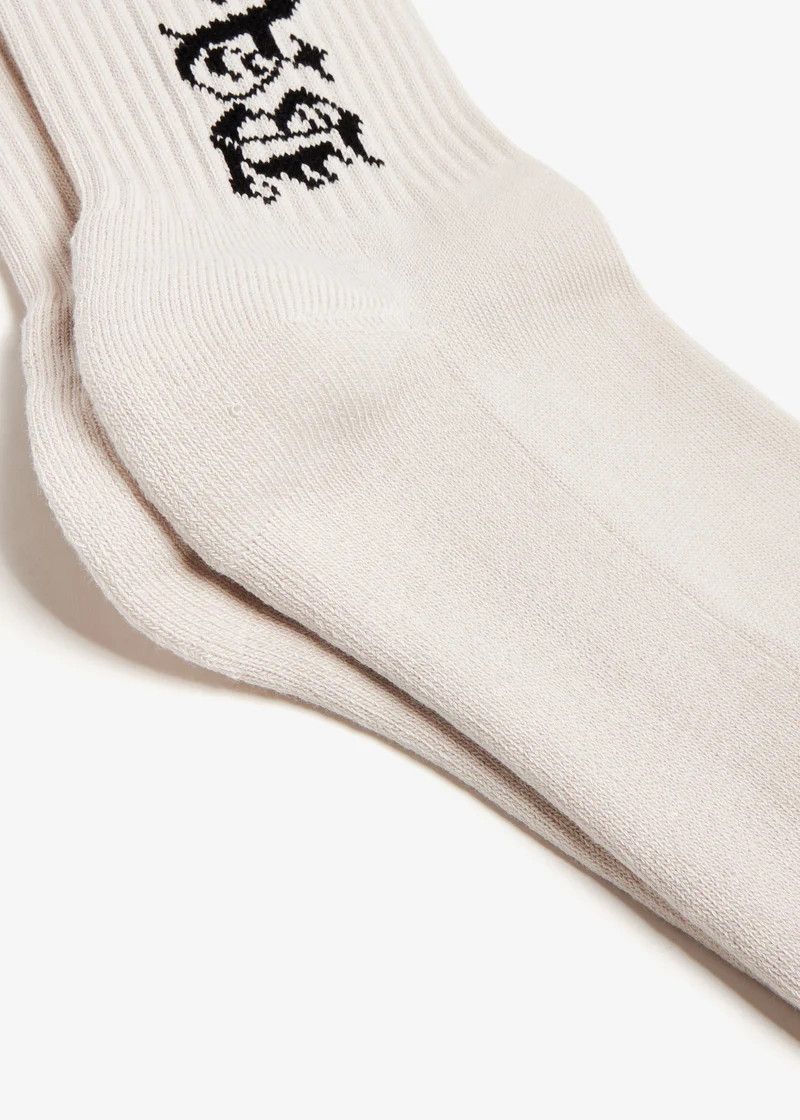 Balenciaga o1la1rc1a0725 Size: M / Gothic Type Socks in Light Beige Size ONE SIZE - 3 Thumbnail