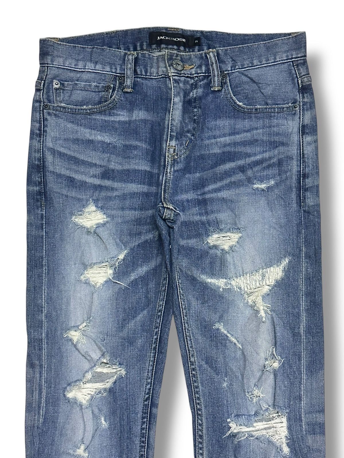 JACKROSE JACKROSE Vintage JAPAN Straight Jean Distressed & Faded Wash Size US 30 / EU 46 - 3 Thumbnail