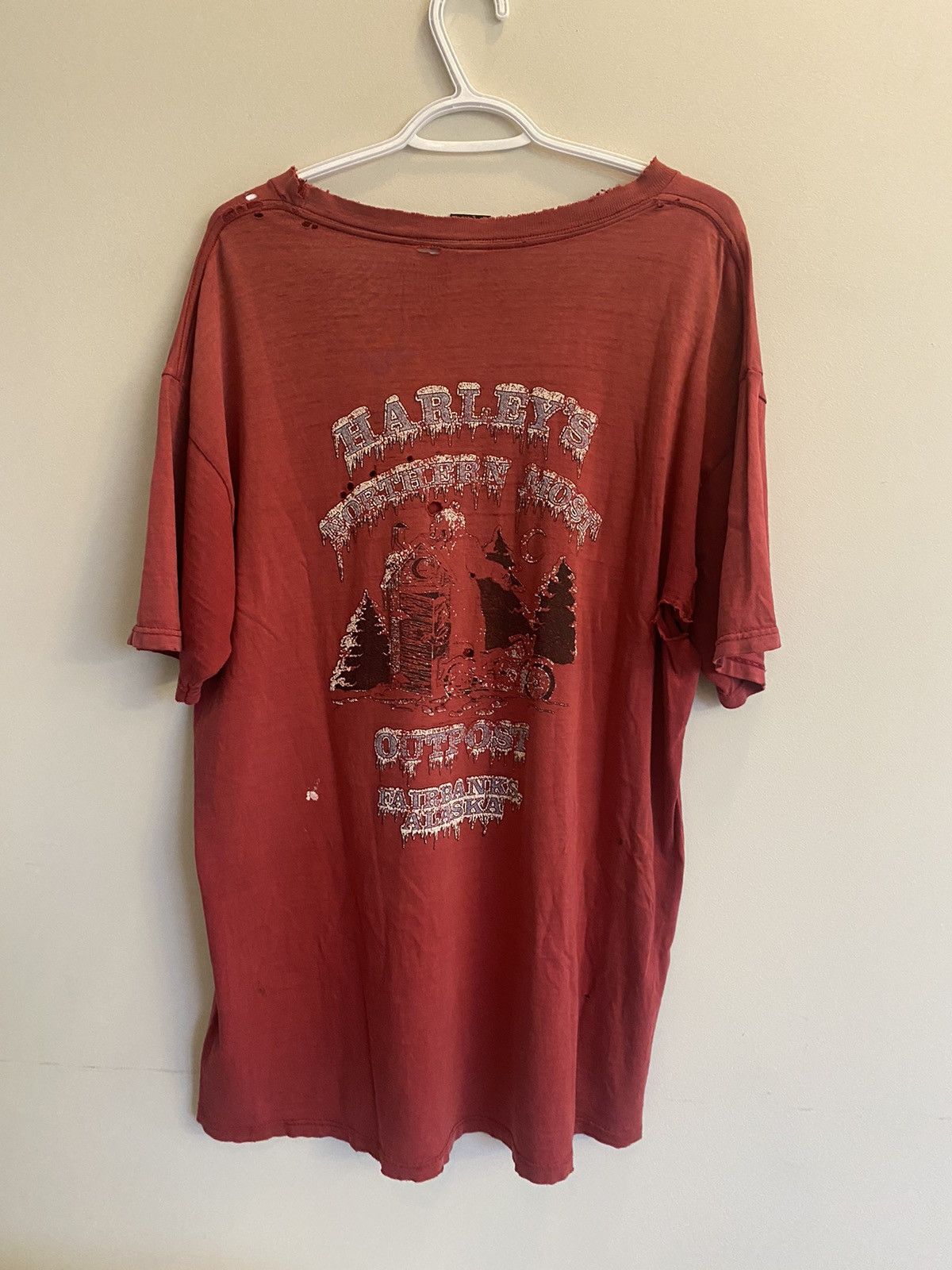 Harley Davidson × Japanese Brand × Vintage Vintage Harley Davidson Northern Outpost Thrashed Big Eagle Size US XL / EU 56 / 4 - 1 Thumbnail