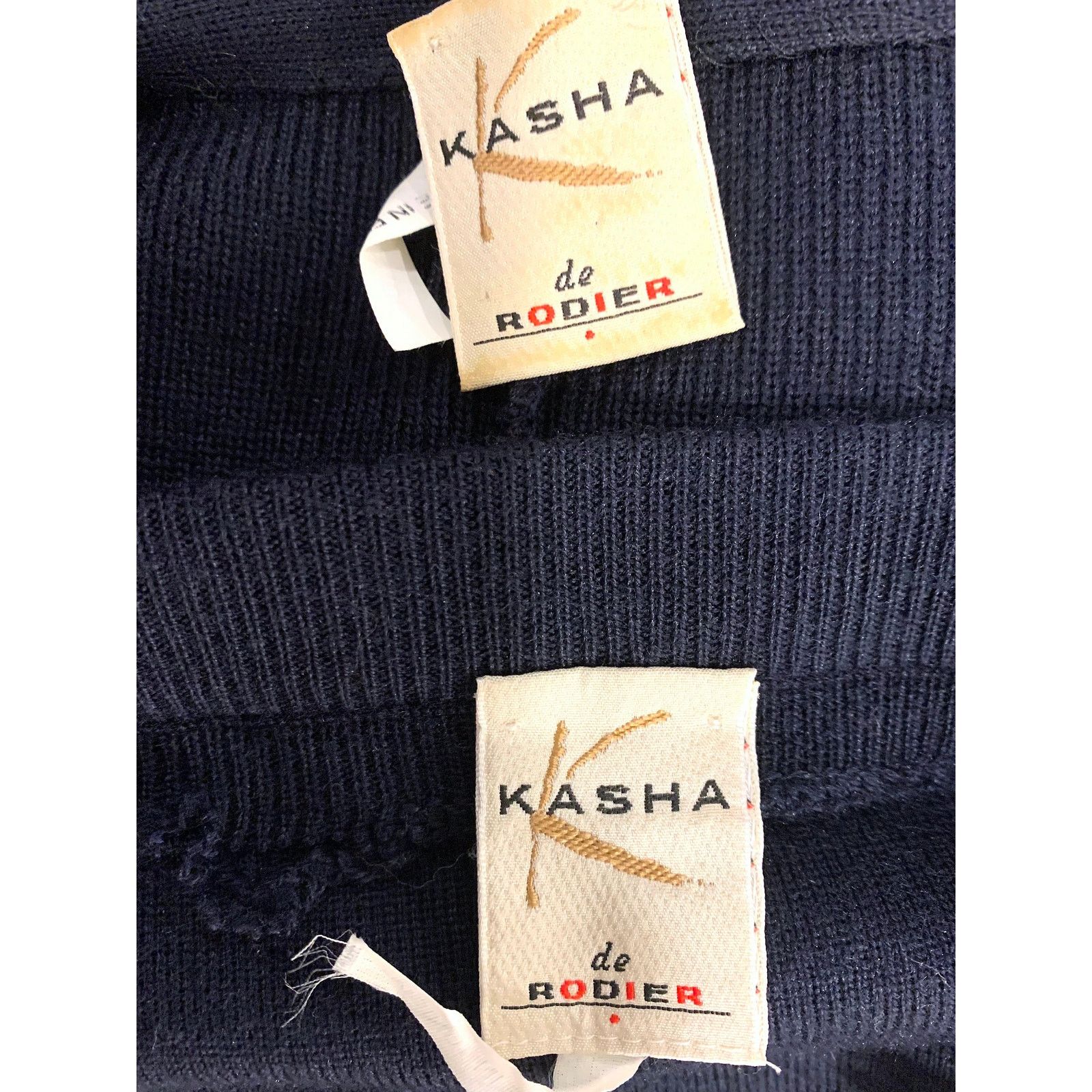 Vintage 80s RODIER Dark Blue Knit Skirt Suit | Oversized Cardigan Size M / US 6-8 / IT 42-44 - 10 Thumbnail