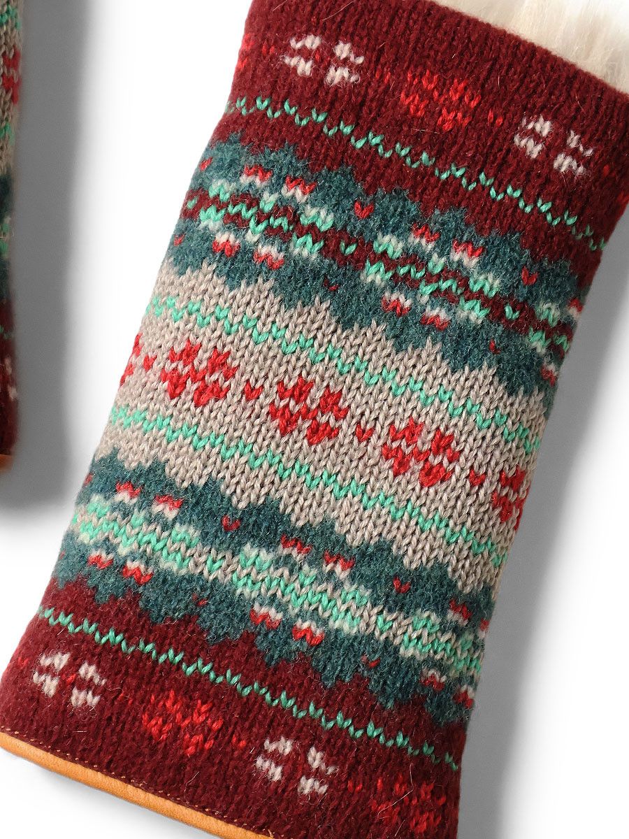Kapital kapital leather Fair isle grove mittens Size ONE SIZE - 3 Thumbnail