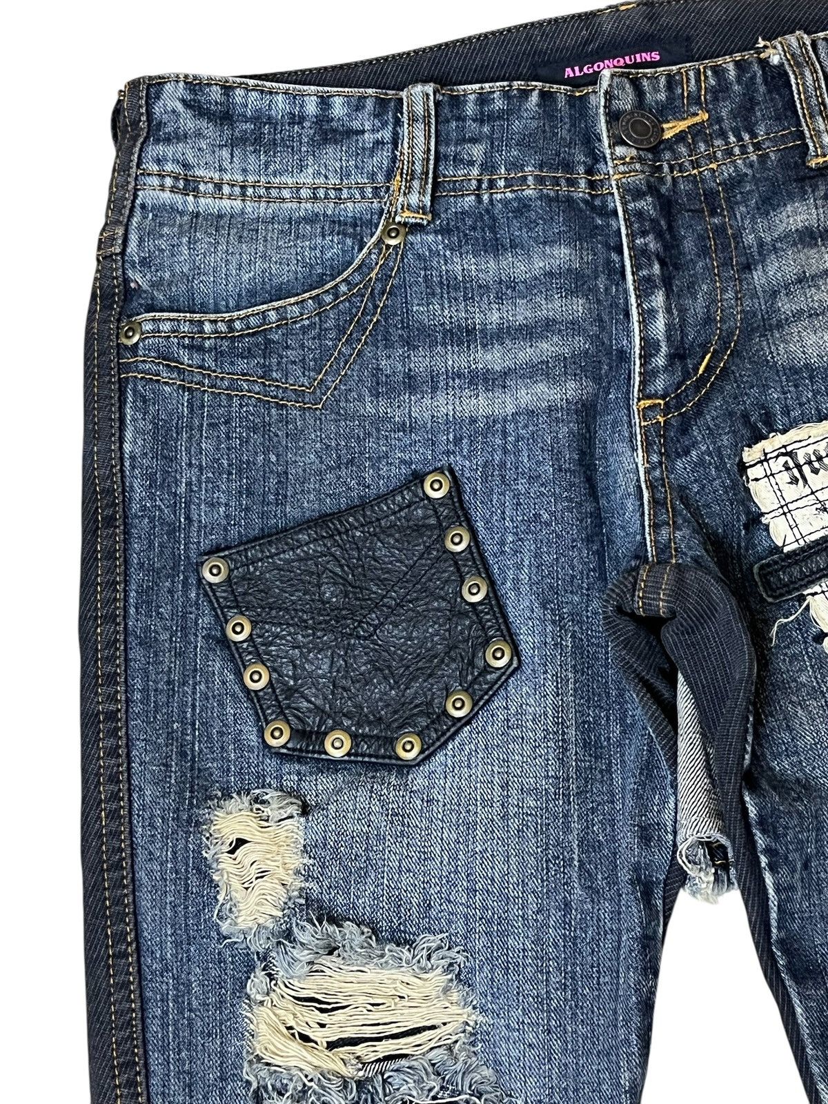 Japanese Brand Sick ALGONQUINS punk gothic bondage flared distressed jeans Size US 30 / EU 46 - 6 Thumbnail