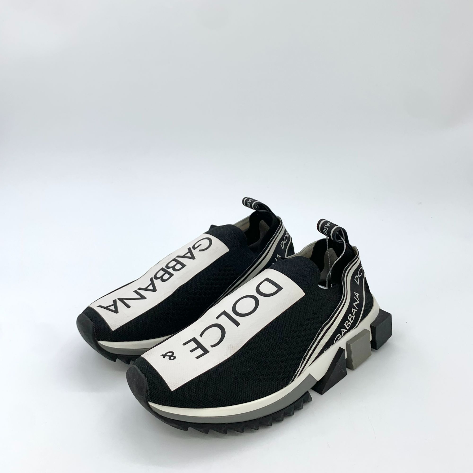 Dolce & Gabbana H9352 Dolce & Gabbana Black & White Logo Stretch Slip-On Sne Size US 7.5 / EU 40-41 - 1 Thumbnail