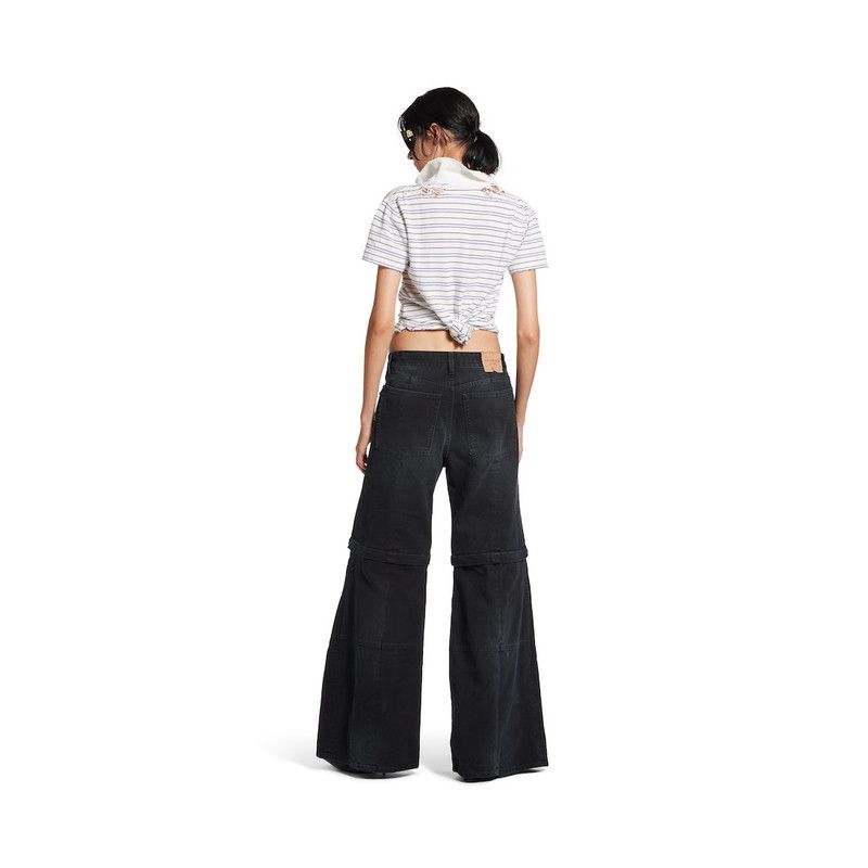 Balenciaga o1tr1nto0426 Flared Cargo Pants in Black Size 26" / US 2 / IT 38 - 4 Thumbnail