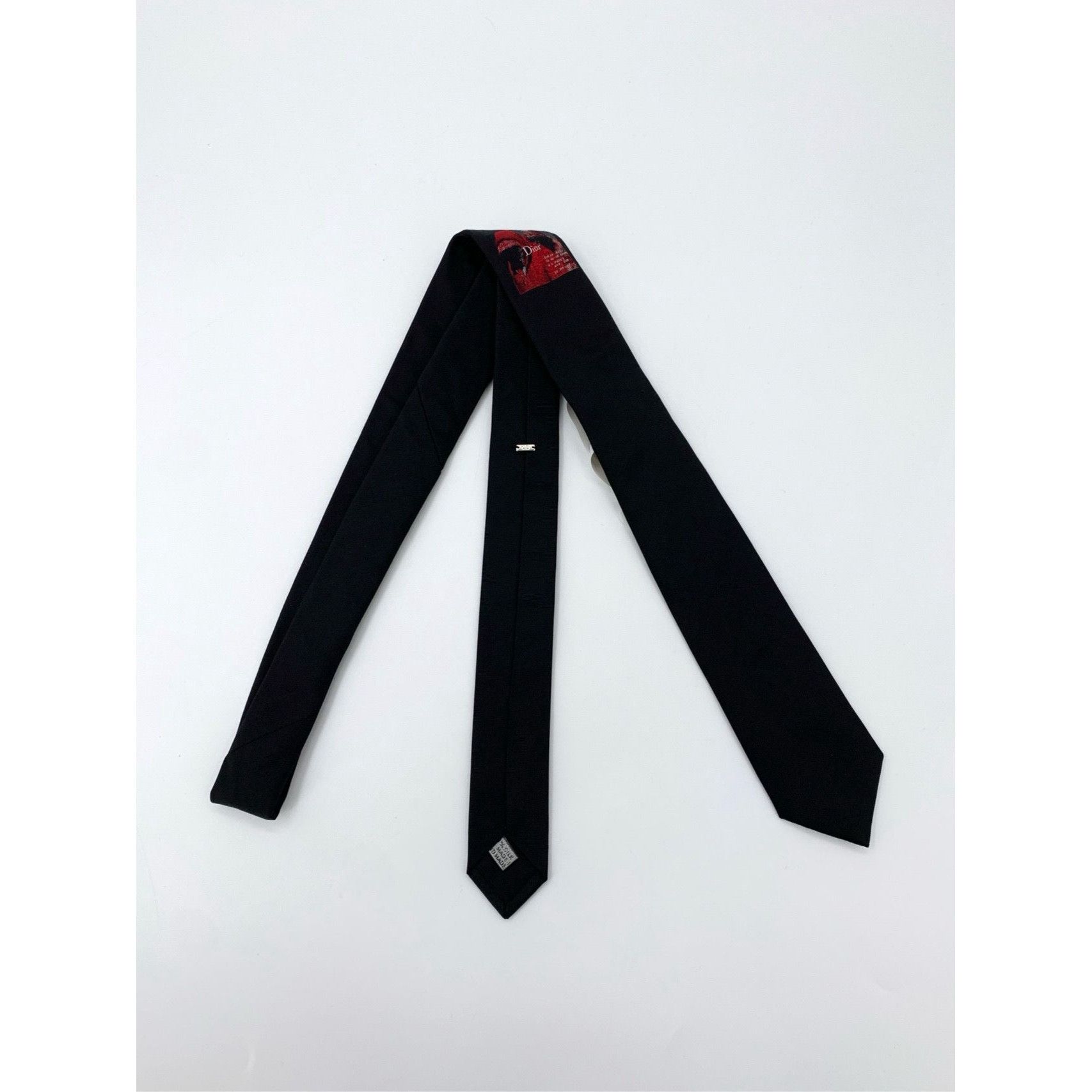 Dior Christian Dior Black Silk Skinny Tie Size 42 - 3 Thumbnail