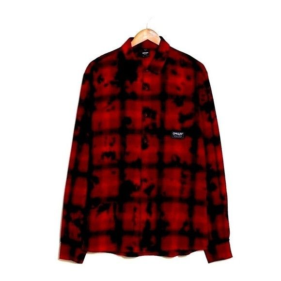 Oakley Oakley Mens Logo Red Black Cabin Plaid Flannel Collared Butt Size US M / EU 48-50 / 2 - 4 Thumbnail