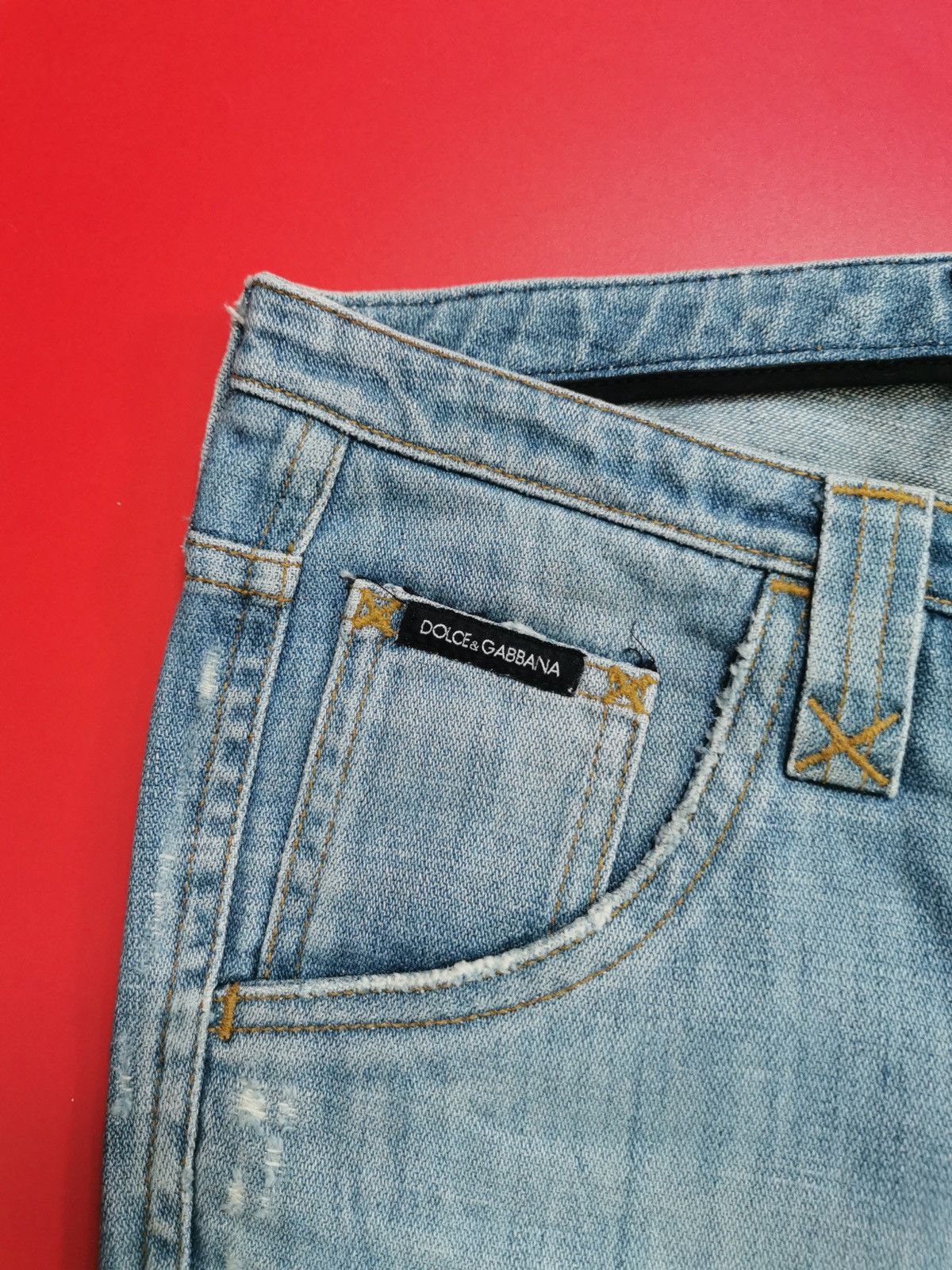 Dolce & Gabbana 00s Vintage Bootcut Dolce & Gabbana Distressed Jeans Size 29" - 7 Thumbnail