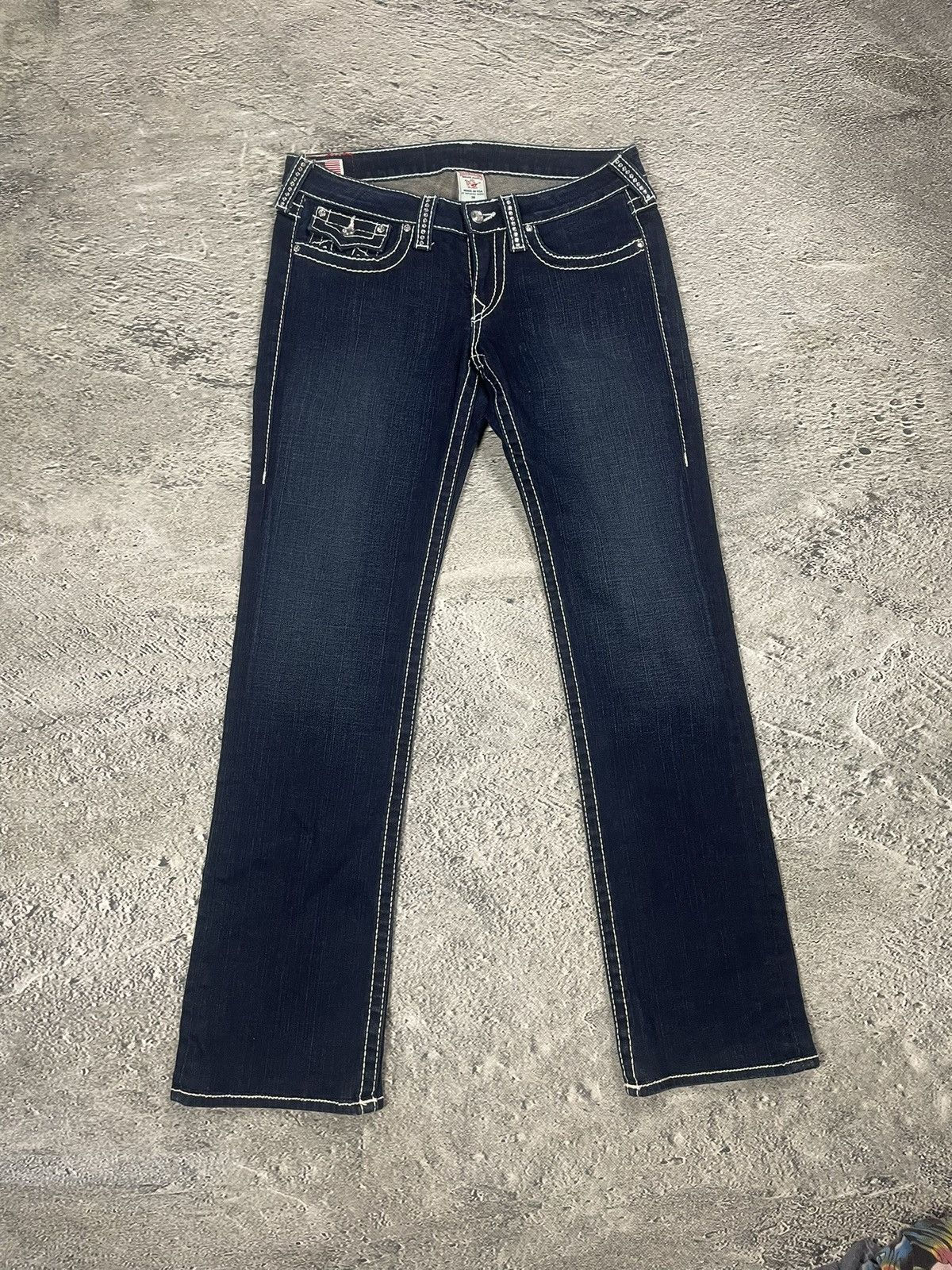 True Religion True Religion blue jeans white thick stitching Billy Disco Size 30" / US 8 / IT 44 - 4 Thumbnail