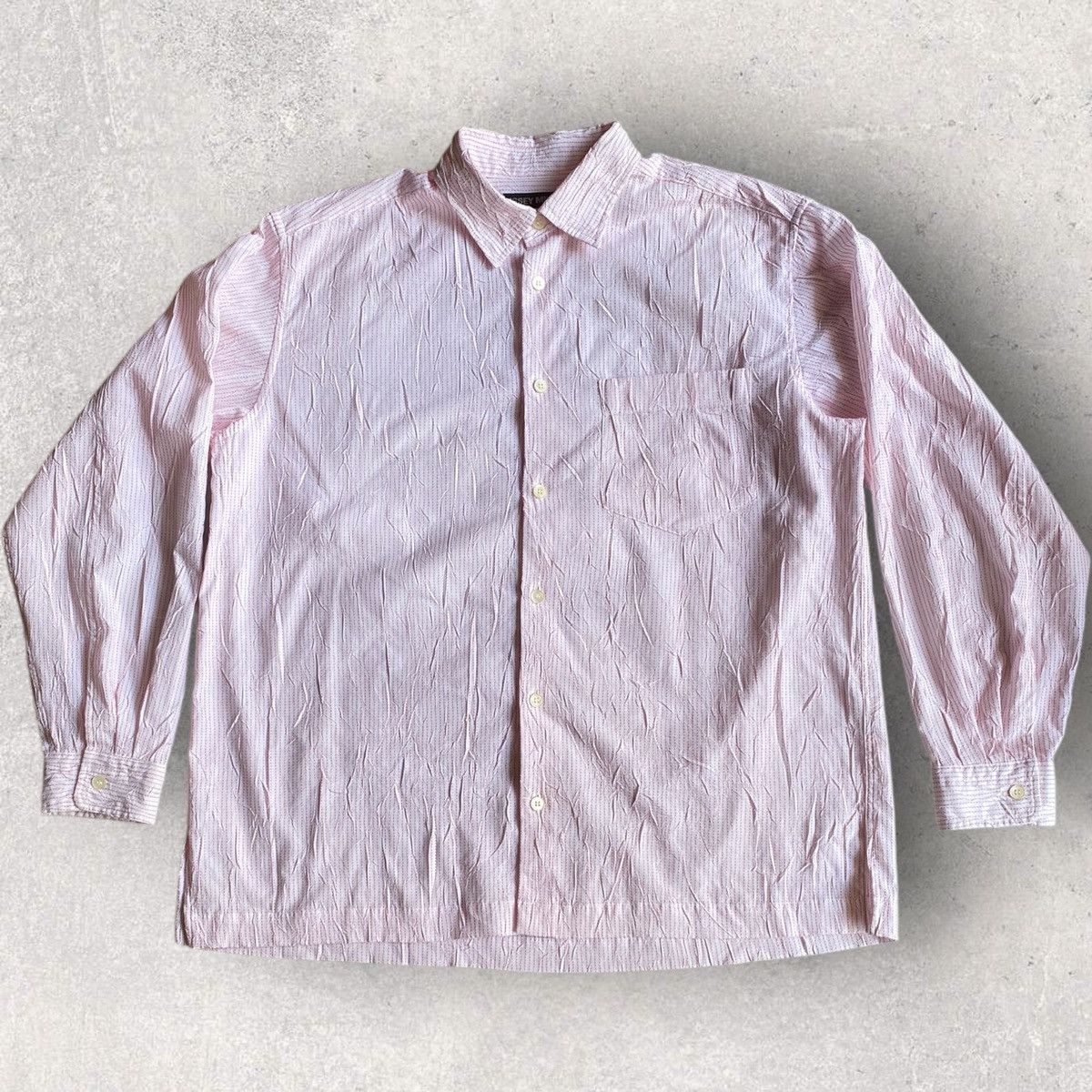 Issey Miyake Stripes Embroidered Wrinkle Oversize Shirt Size US M / EU 48-50 / 2 - 3 Thumbnail