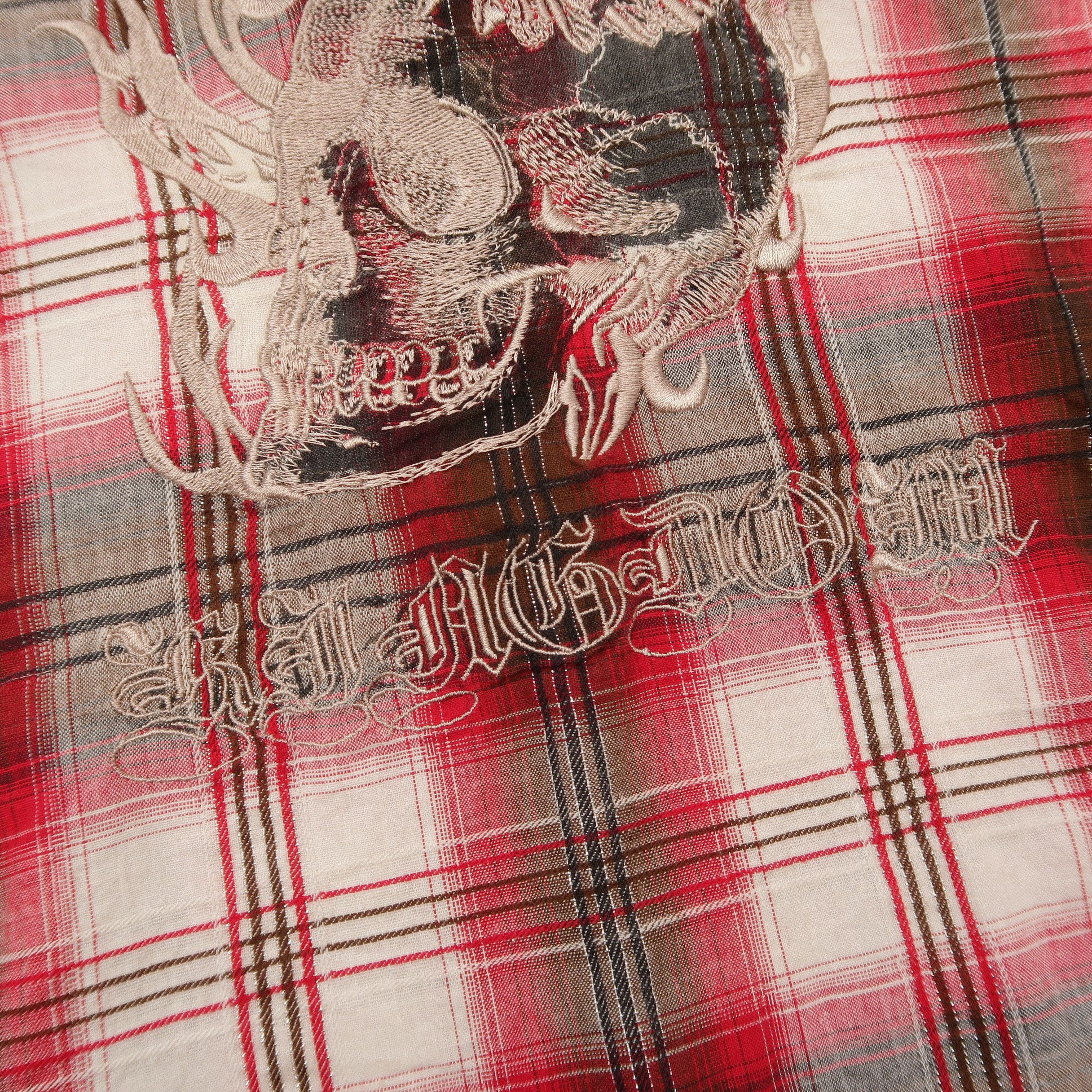 Japanese Brand 14th Addiction Murder License Embroidered Western Shirt Size US S / EU 44-46 / 1 - 19 Thumbnail