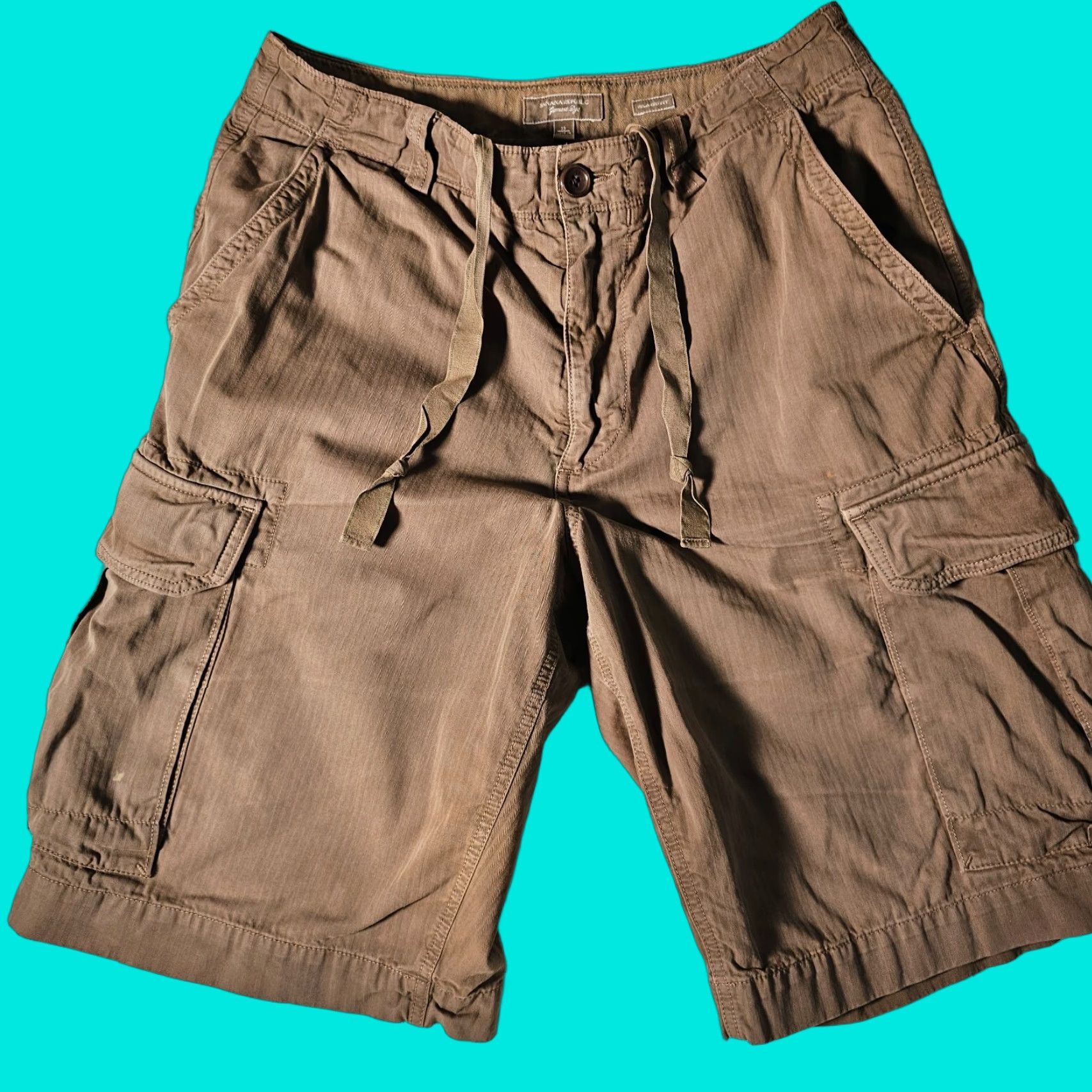 Banana Republic Banana Republic Shorts Cargo Relaxed Fit Men 33 Tan Stone Cotton Outdoor Casual Garment Dye Size US 33 - 1 Thumbnail