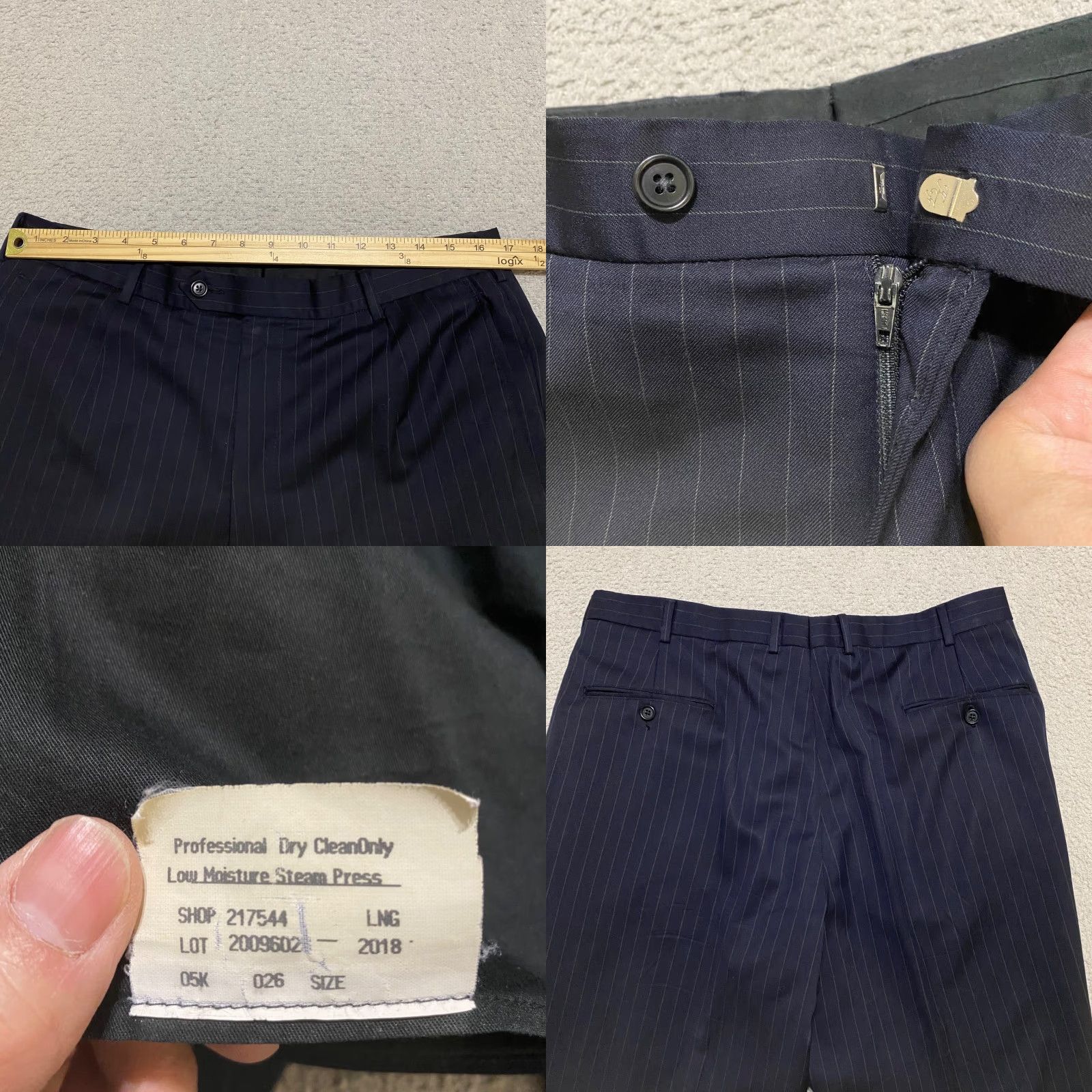 Brooks Brothers Brooks Brothers Dress Pants Striped Blue Wool 35x34 Flat Front Men's Regular Size 35 Straight Pants Size US 35 - 8 Thumbnail