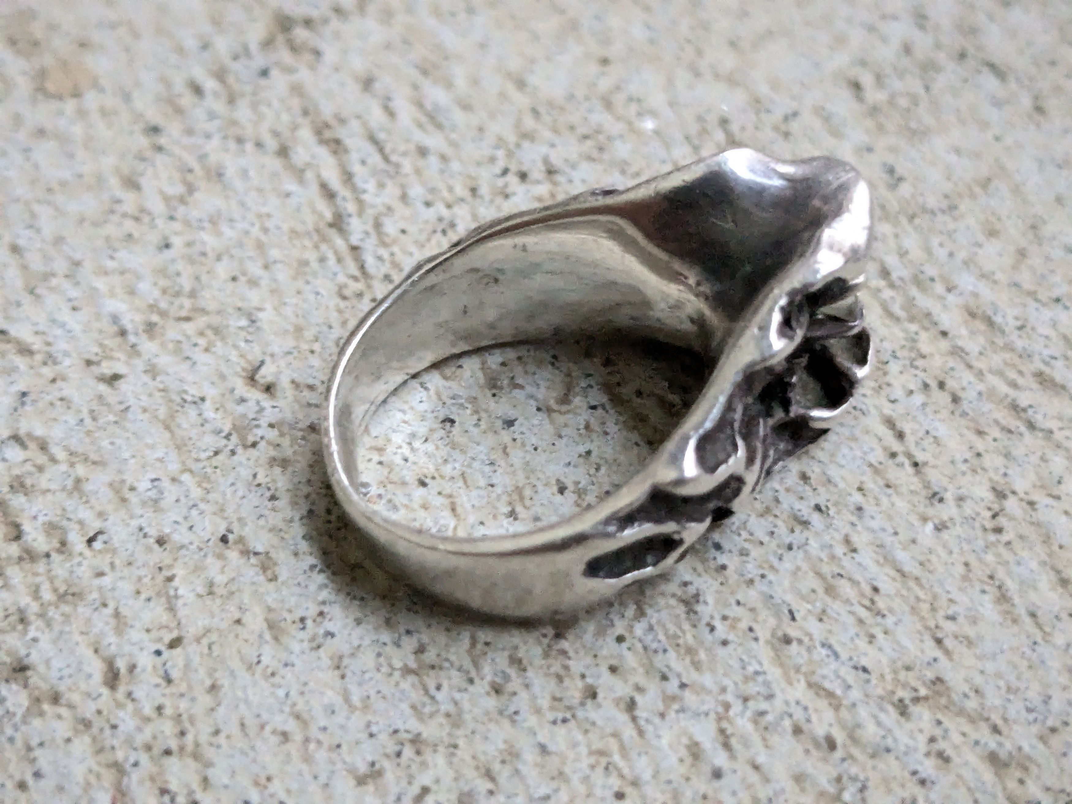 Vintage Vintage Sterling Silver Ring CZ 5 Brutalist Modern Size ONE SIZE - 8 Thumbnail