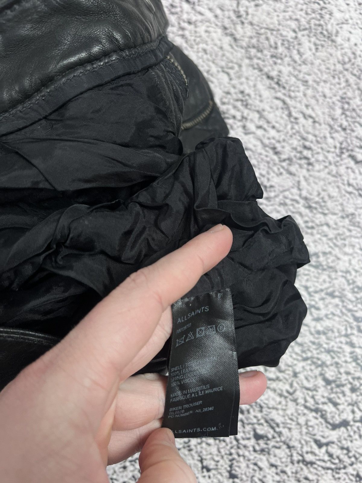 Allsaints AllSaints Italian Leather Biker Pants Moto Skinny Ribbed Kne Size 26" / US 2 / IT 38 - 6 Thumbnail