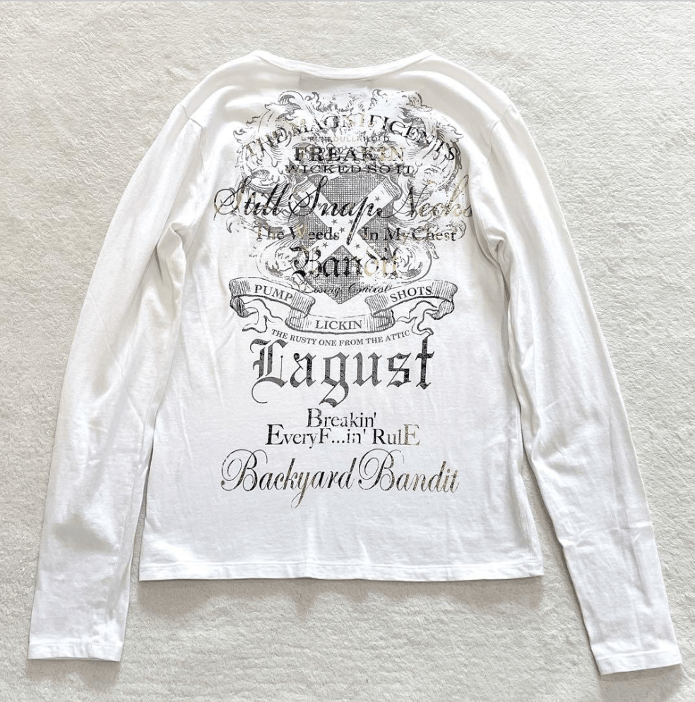 Japanese Brand Lagust Long Sleeve Graphic Tee Size US L / EU 52-54 / 3 - 1 Thumbnail