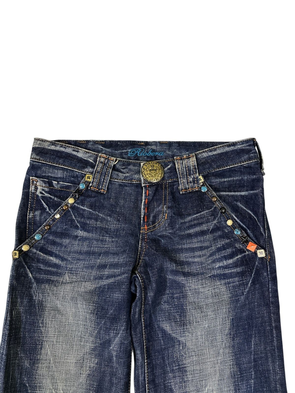 GOA 2000s Riobera Washed Studded Flare Goa Lgb Y2K Style Jeans Size US 29 - 5 Thumbnail