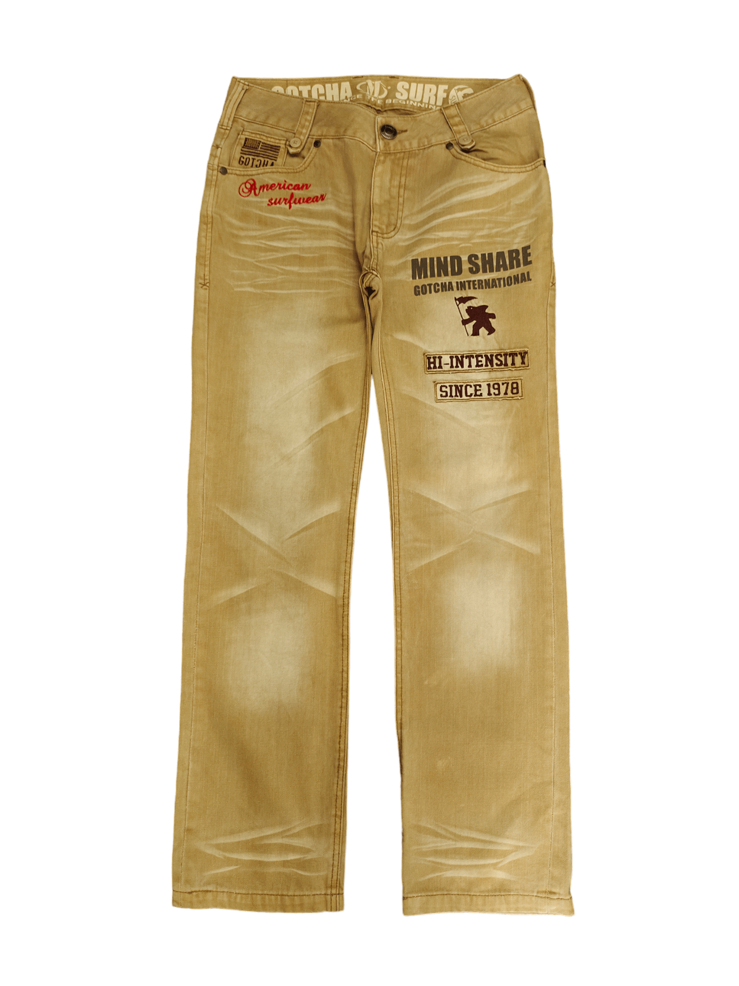 Hysteric Glamour Gotcha Patches Distress Faded Denim Pants Size US 32 / EU 48 - 1 Thumbnail