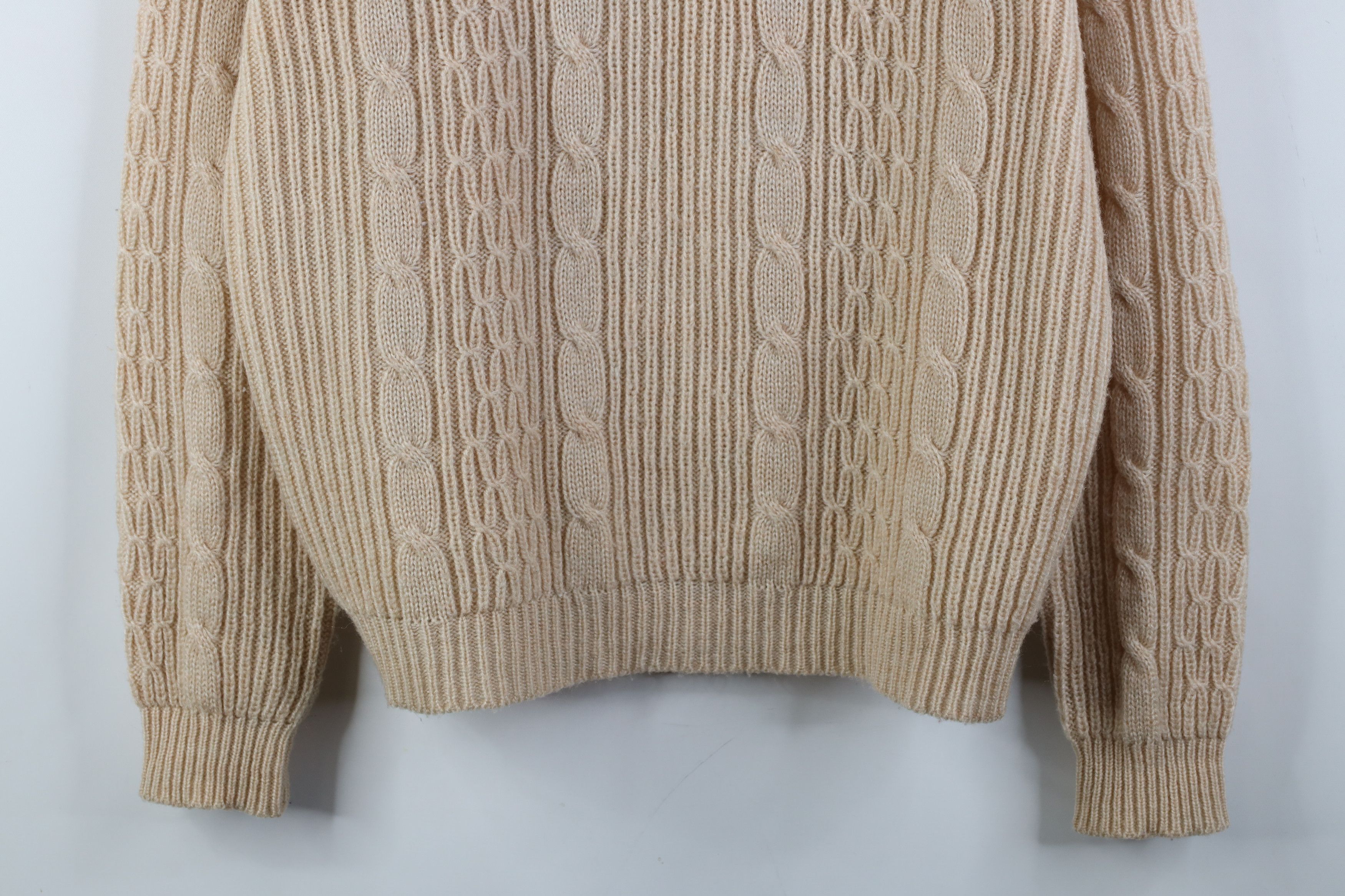 Vintage Vintage 70s Streetwear Cable Knit Fisherman Shawl Sweater Size US XL / EU 56 / 4 - 3 Thumbnail