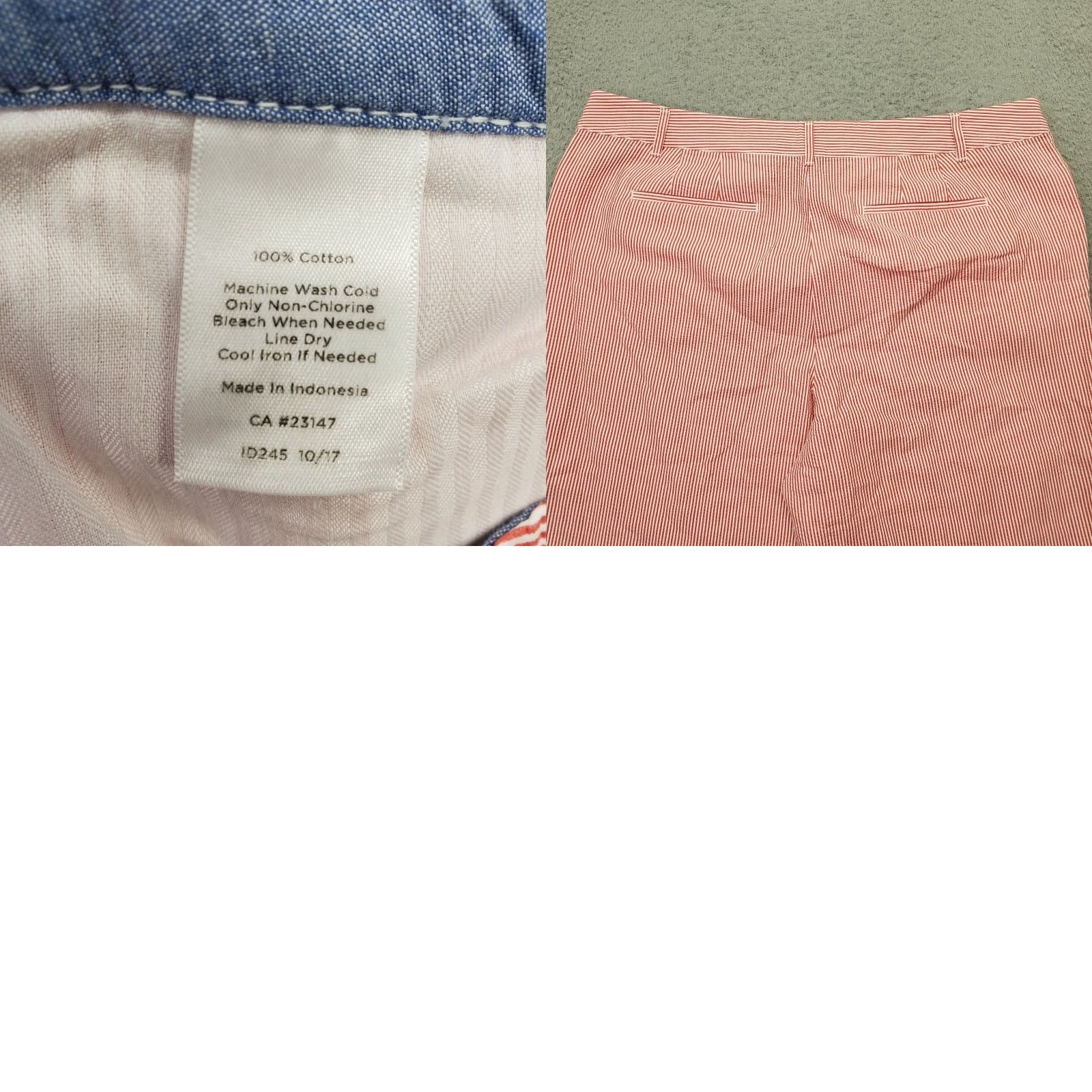 Talbots Talbots Womens Size 14 Cropped Pants Multicolor Striped Seersucker Flat Front Casual Size 36" / US 14 / IT 50 - 8 Thumbnail