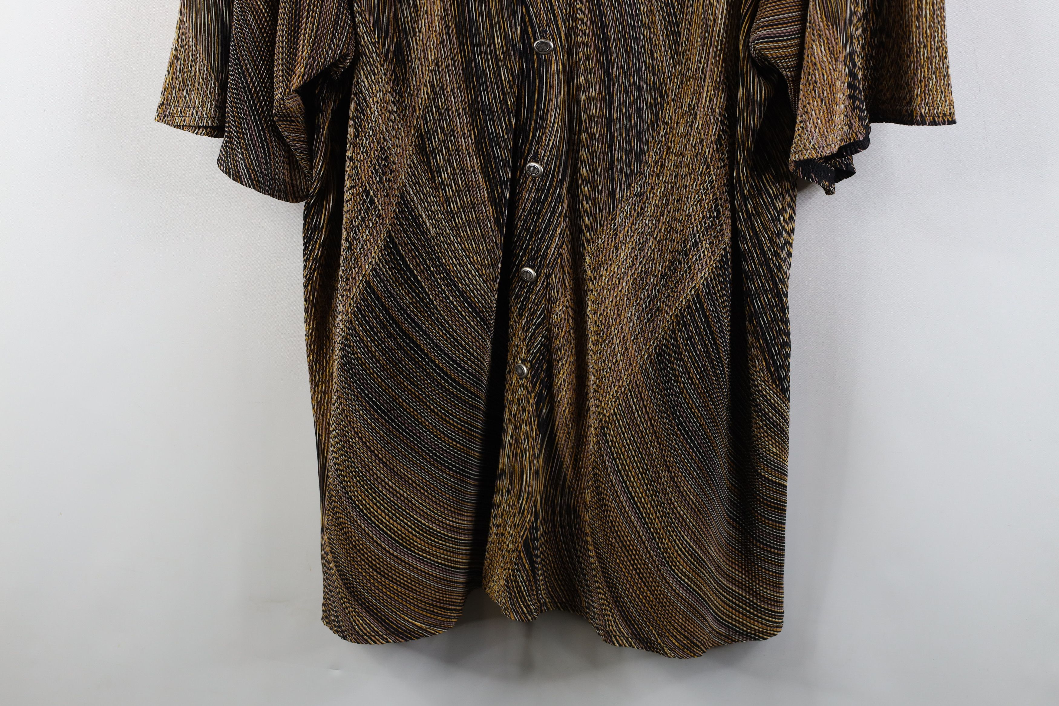 Vintage Vintage 90s Streetwear Earth Tone Ribbed Knit Button Shirt Size US XXL / EU 58 / 5 - 3 Thumbnail