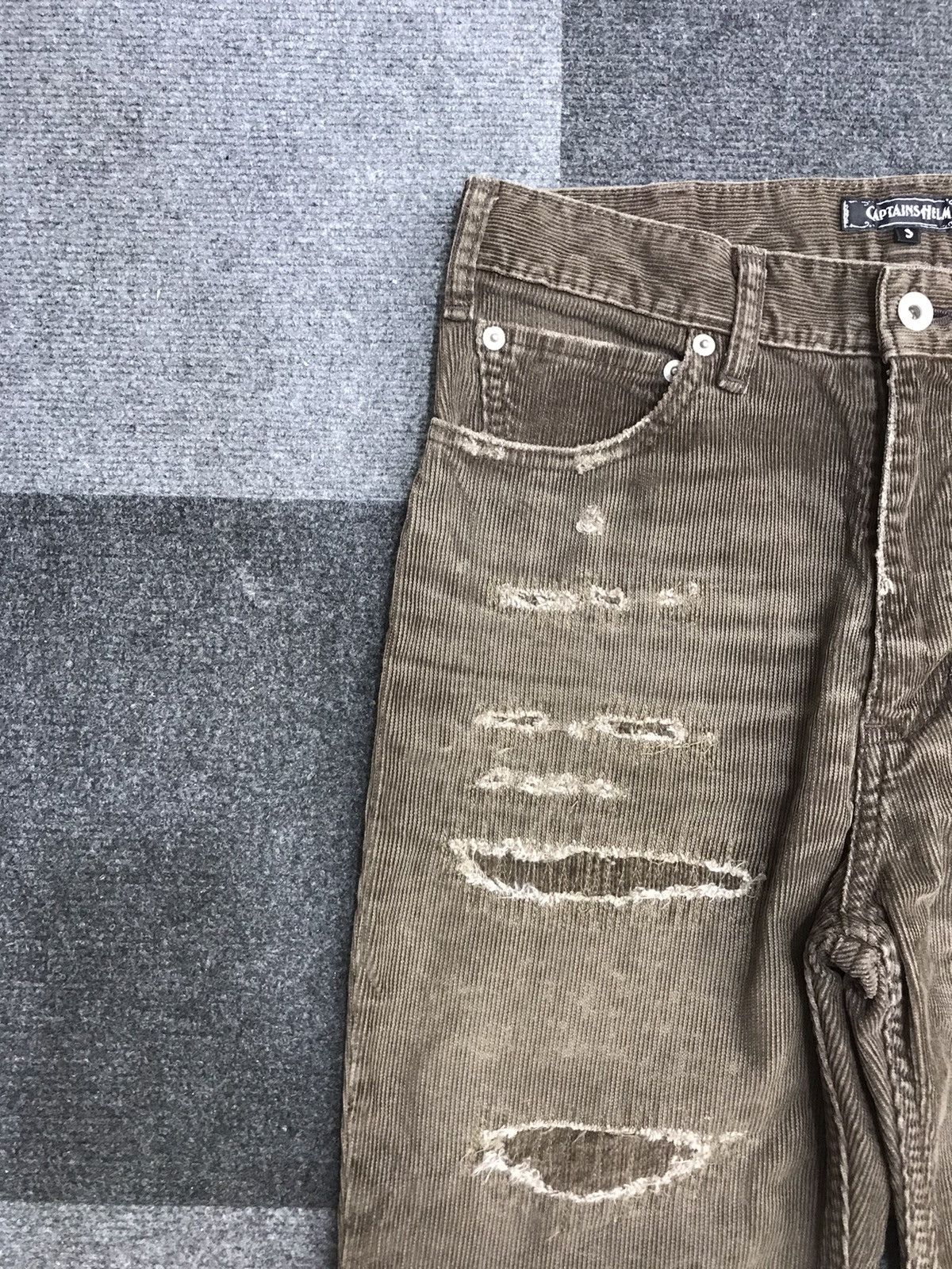 Japanese Brand Statement Pant CAPT HELM Japan Distressed Curduroy Pant Size US 29 - 6 Thumbnail