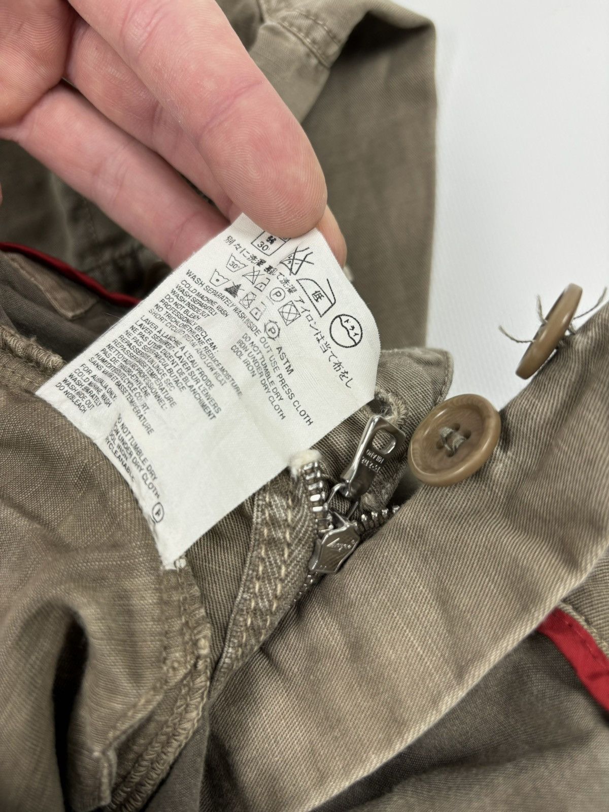 Prada Archive Linen-Cotton Garment Dyed Pants Cargo Zip Trousers Size US 33 - 14 Thumbnail
