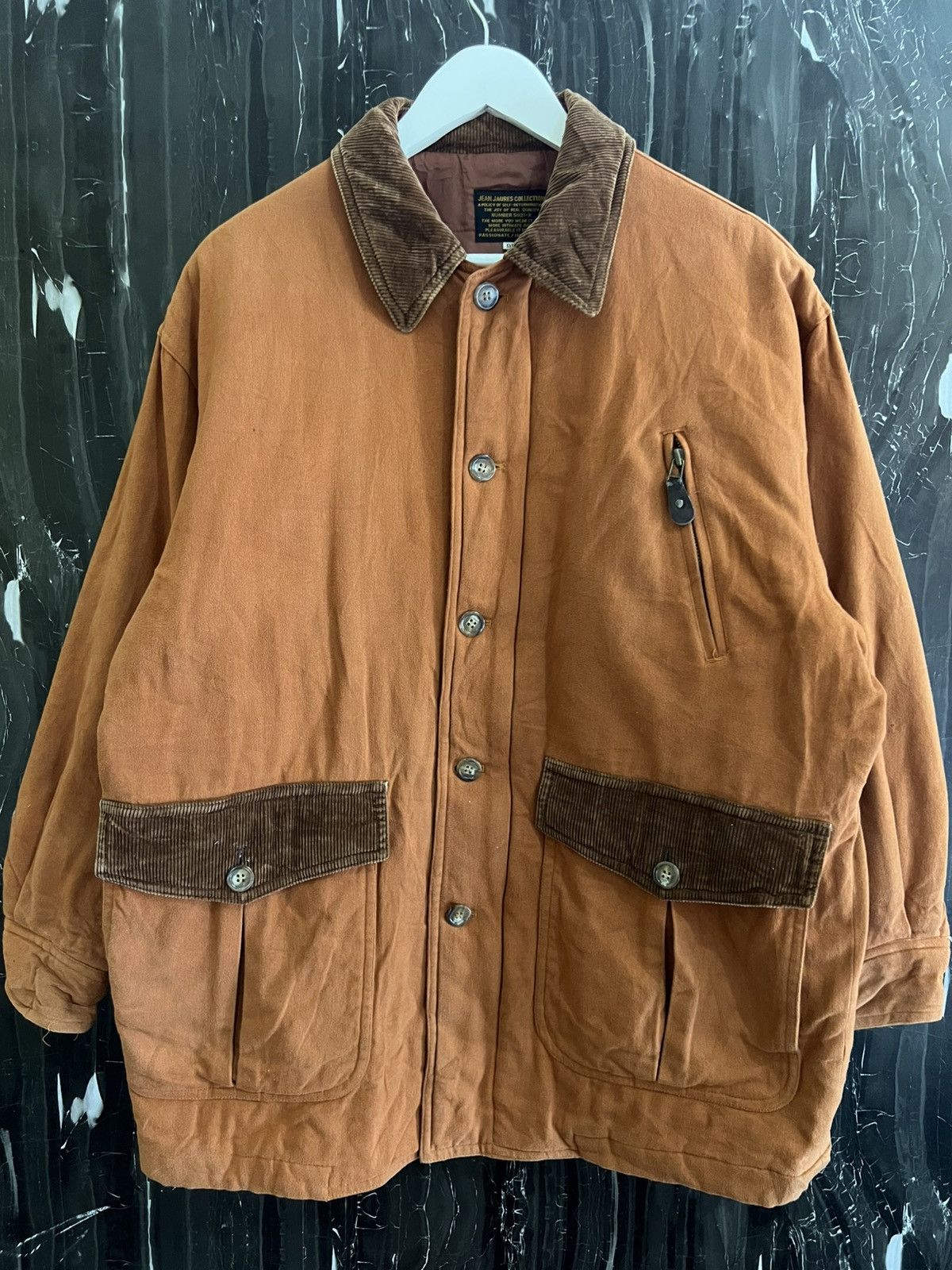 Japanese Brand Jean Jaurès Collection Corduroy Collar Work Jacket Size US XL / EU 56 / 4 - 1 Thumbnail