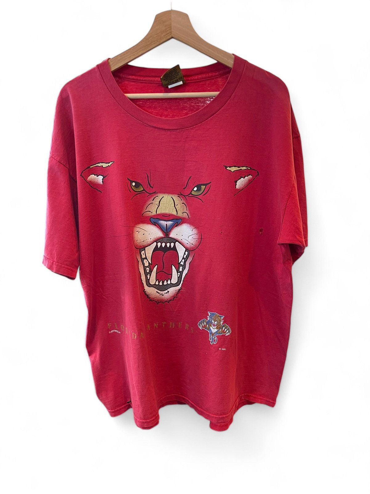 Nutmeg Vintage 90s Nutmeg Mills Florida Panthers T-shirt Size US XL / EU 56 / 4 - 1 Thumbnail