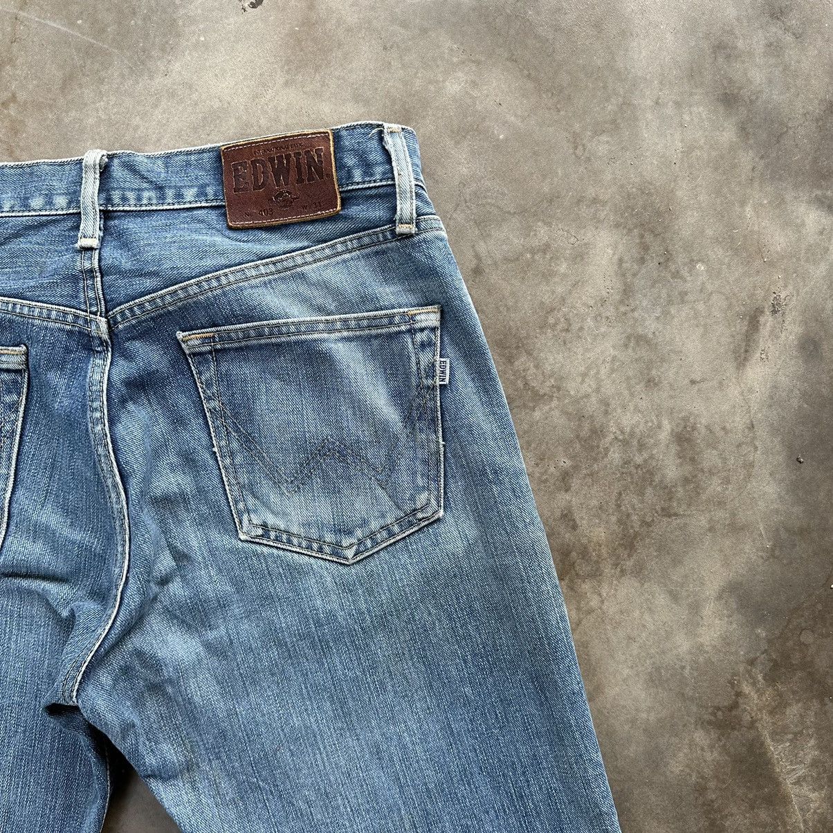 Japanese Brand Vintage Edwin Faded Rusty Denim Jean Pant W32 Size US 32 / EU 48 - 13 Thumbnail