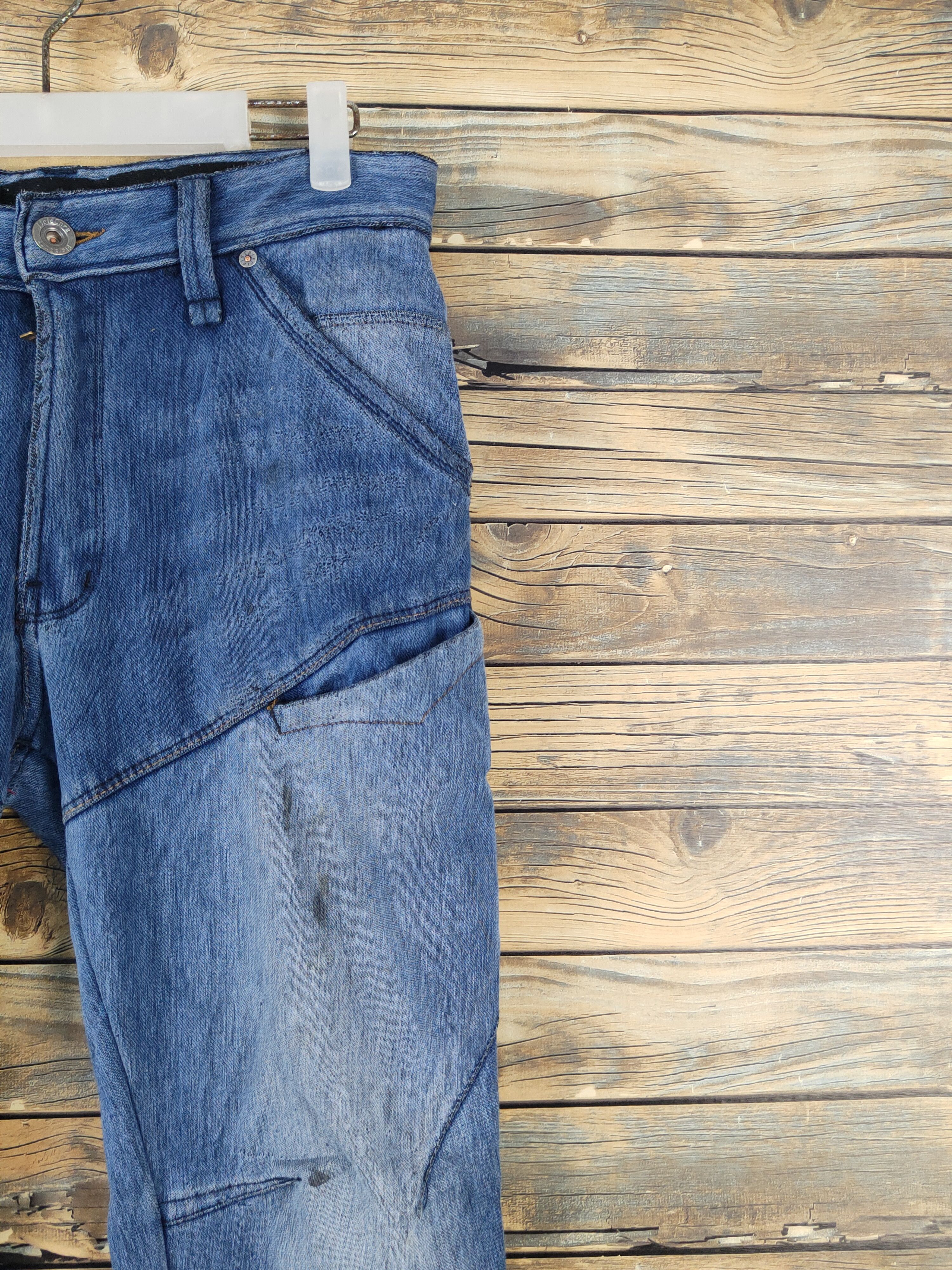Japanese Brand FieldCore Dark Blue Distressed Ripped Jeans #W1957 Size US 31 - 5 Thumbnail