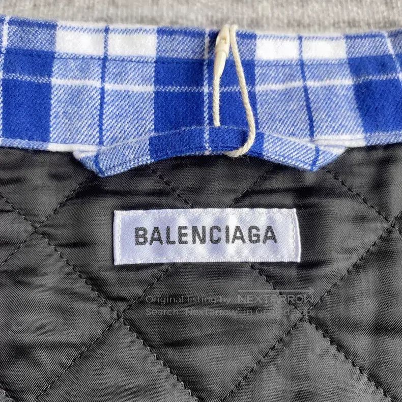Balenciaga Balenciaga White and Blue Plaid Checkered Shirt Jacket Size XXS / US 00 / IT 34 - 5 Thumbnail