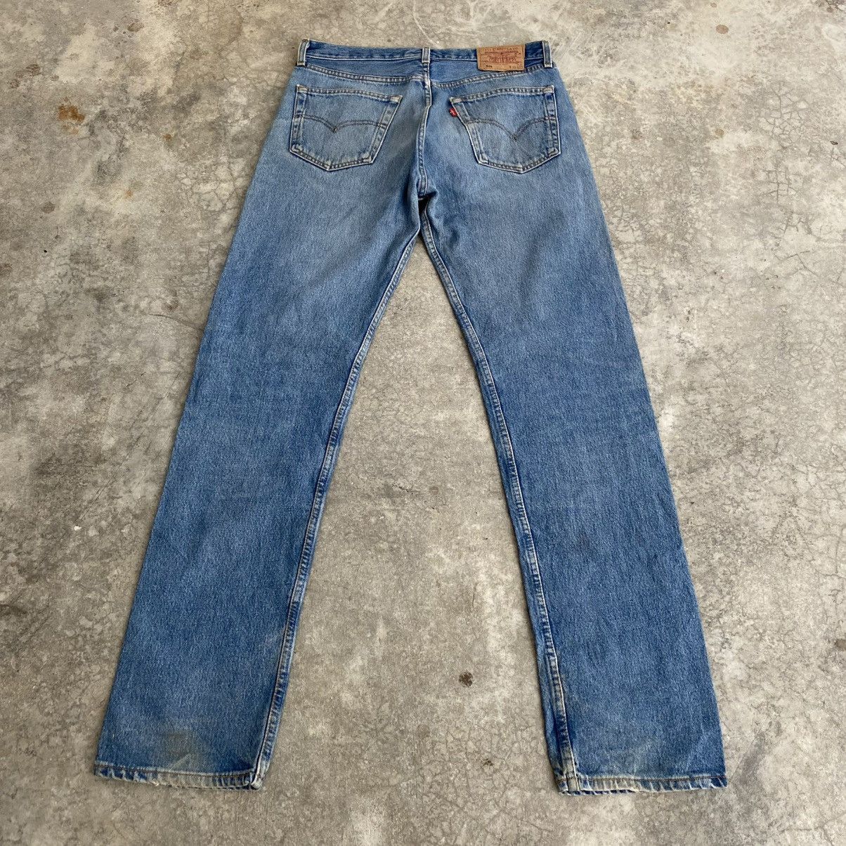Levi's Size 32x34.5 Vintage 1998 Levis 501 Faded Blue Denim Jeans Size US 32 / EU 48 - 9 Thumbnail