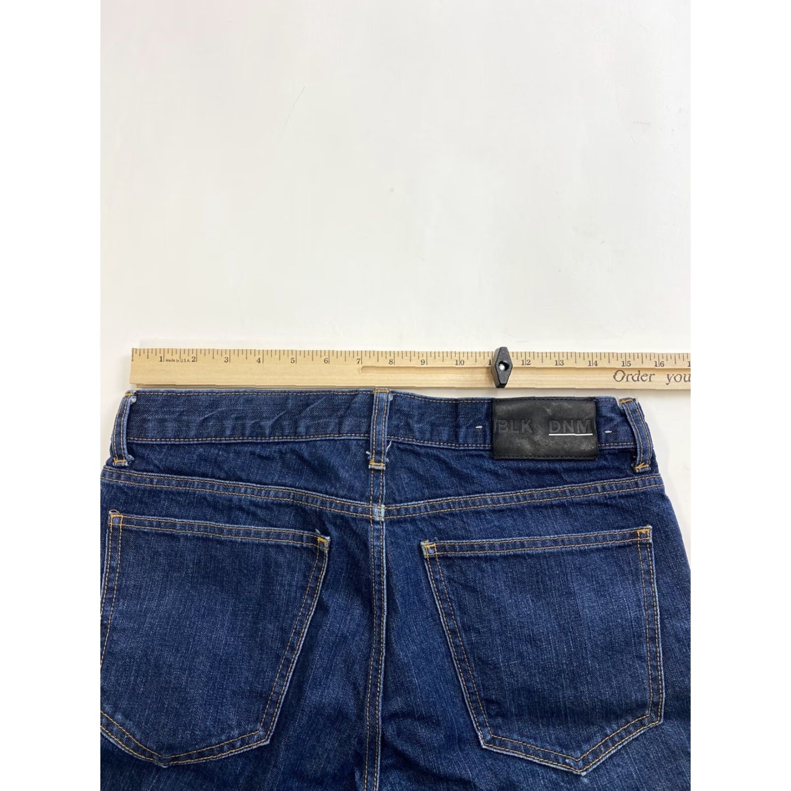 Denime VINTAGE Black Denim Jeans Mens 31x32 Dark Wash Straight Regular Size US 31 - 3 Thumbnail