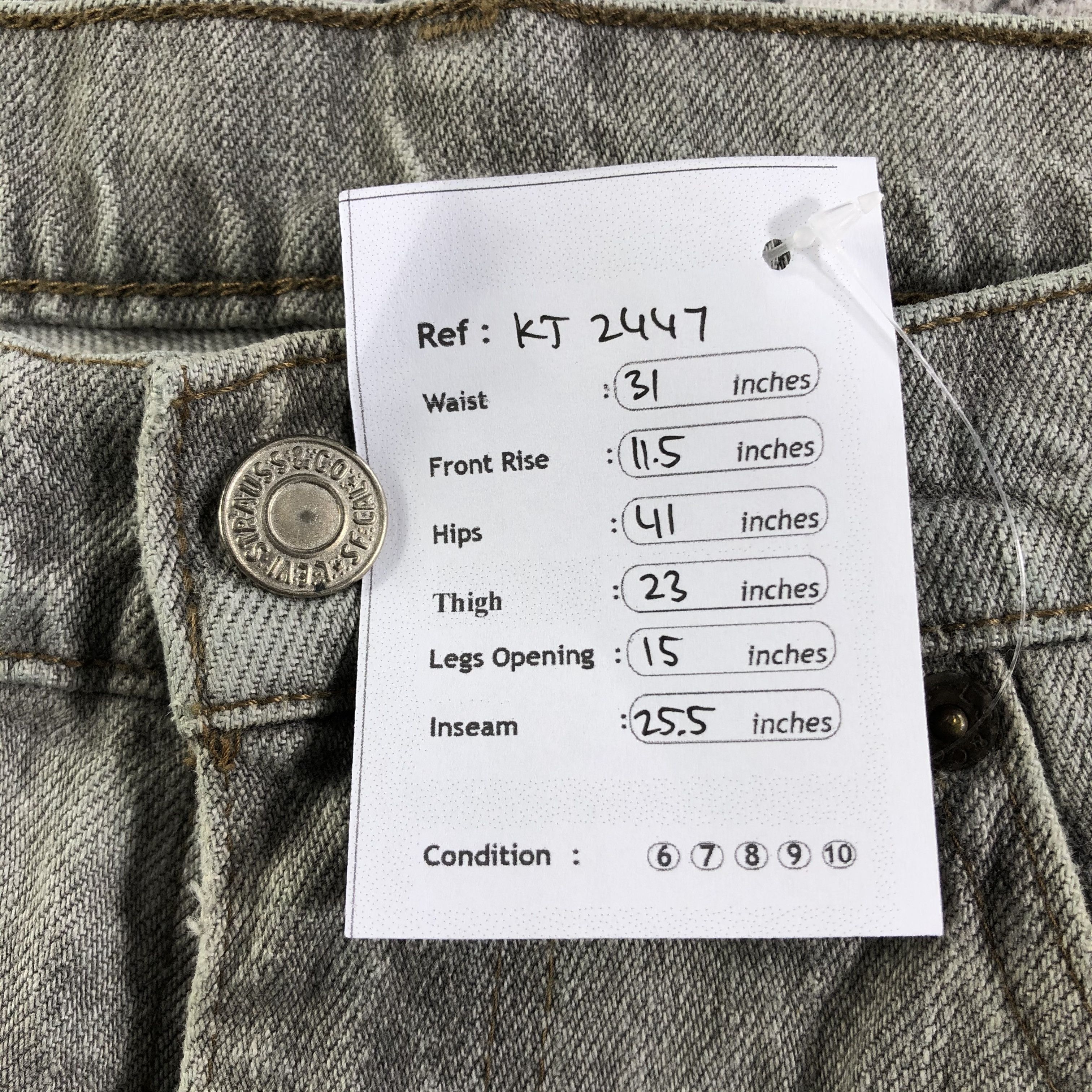 Levi's Vintage Levis 503 Jeans Distress Faded Gray Denim KJ2447 Size US 31 - 12 Thumbnail