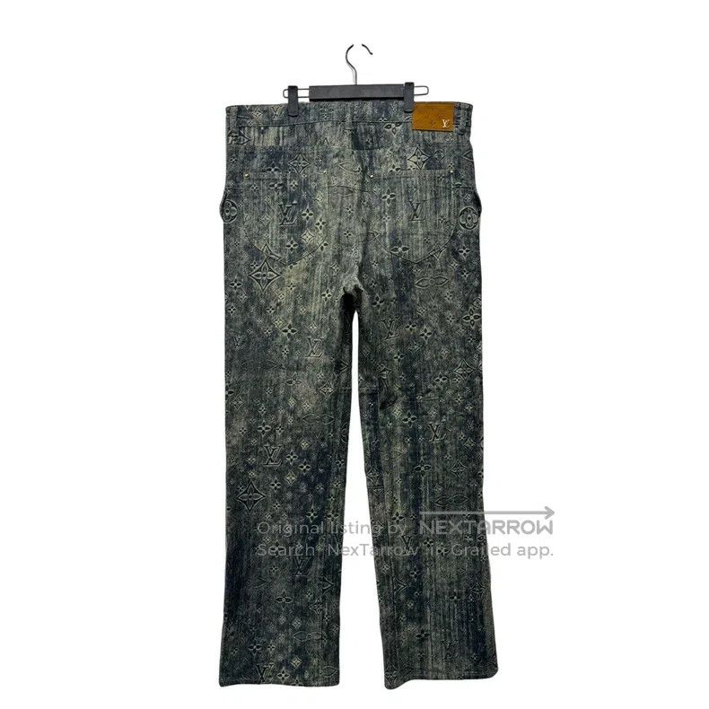 Louis Vuitton Louis Vuitton Green Rendering Full Logo Denim Pants Size US 34 / EU 50 - 2 Thumbnail