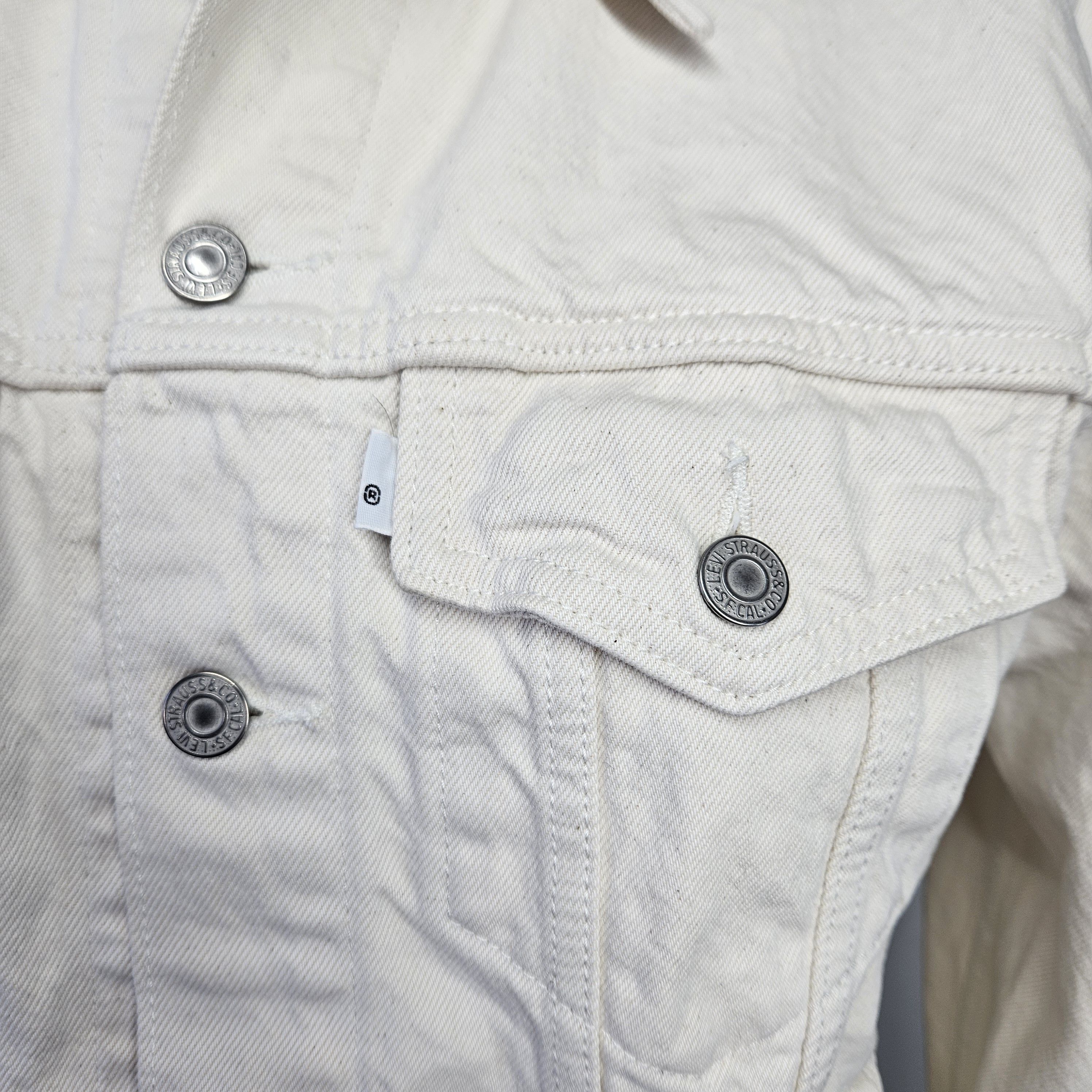 Levi's Levi's Men's L Denim Trucker Jacket Cream White 6 Pocket Size US L / EU 52-54 / 3 - 8 Thumbnail