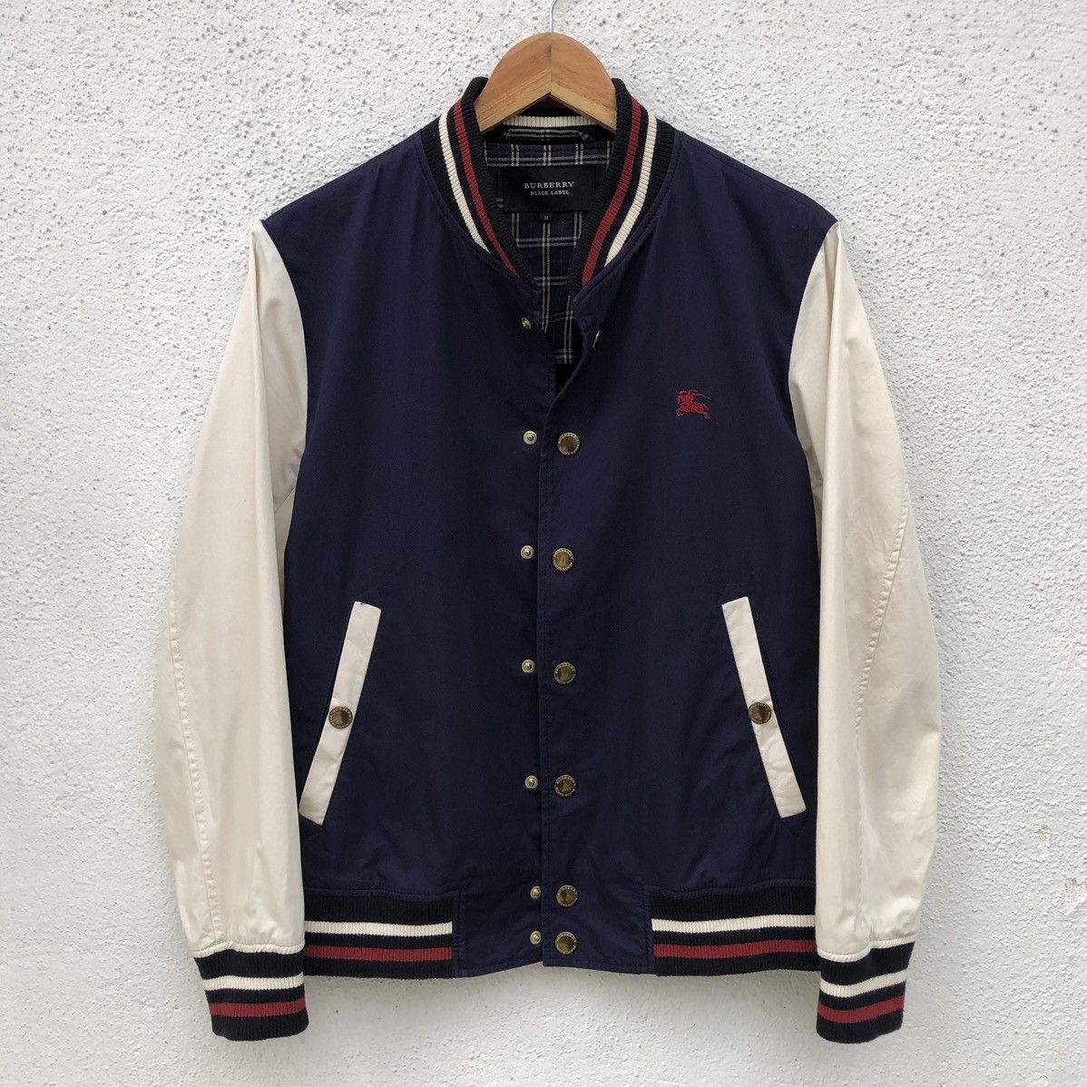 Burberry Burberry Black Label Cotton Gold Button Varsity Jacket Size US M / EU 48-50 / 2 - 14 Thumbnail