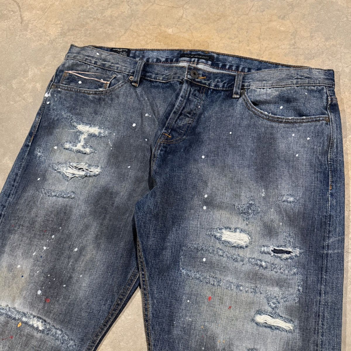 Cult Of Individuality Faded Distressed Japanese Selvedge Paint Splatter Jeans ERD Size US 42 / EU 58 - 5 Thumbnail