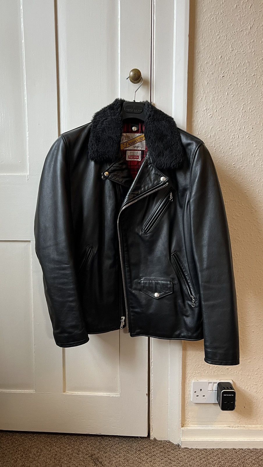 image of Schott Perfecto Leather Jacket in Black, Men's (Size Medium)