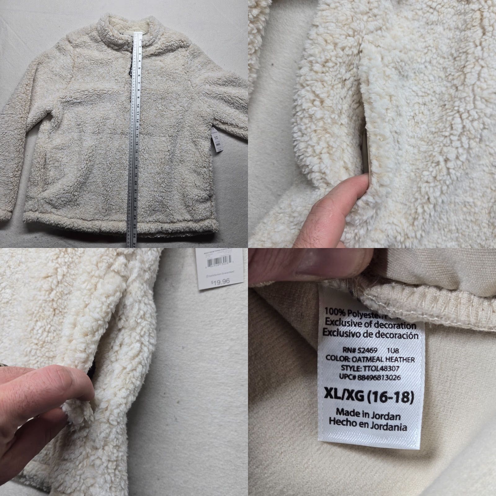 Vintage Time and Tru Sweater XL Womens Ivory 1/4 Zip Pullover Size XL / US 12-14 / IT 48-50 - 8 Thumbnail