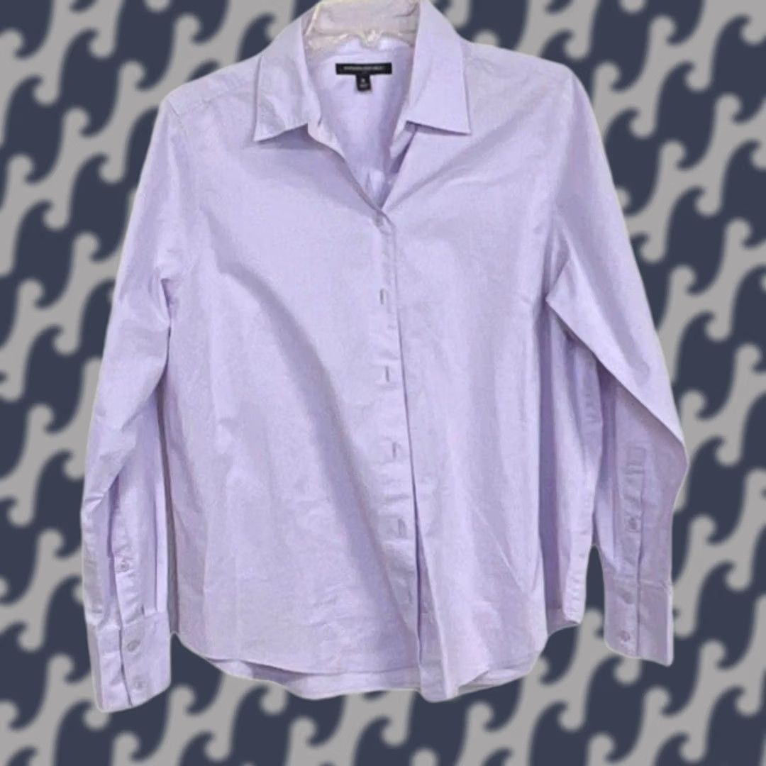 Banana Republic Banana Republic Women M Orchid Petal Lilac 100% Cotton Button Front Shirt Size M / US 6-8 / IT 42-44 - 1 Thumbnail